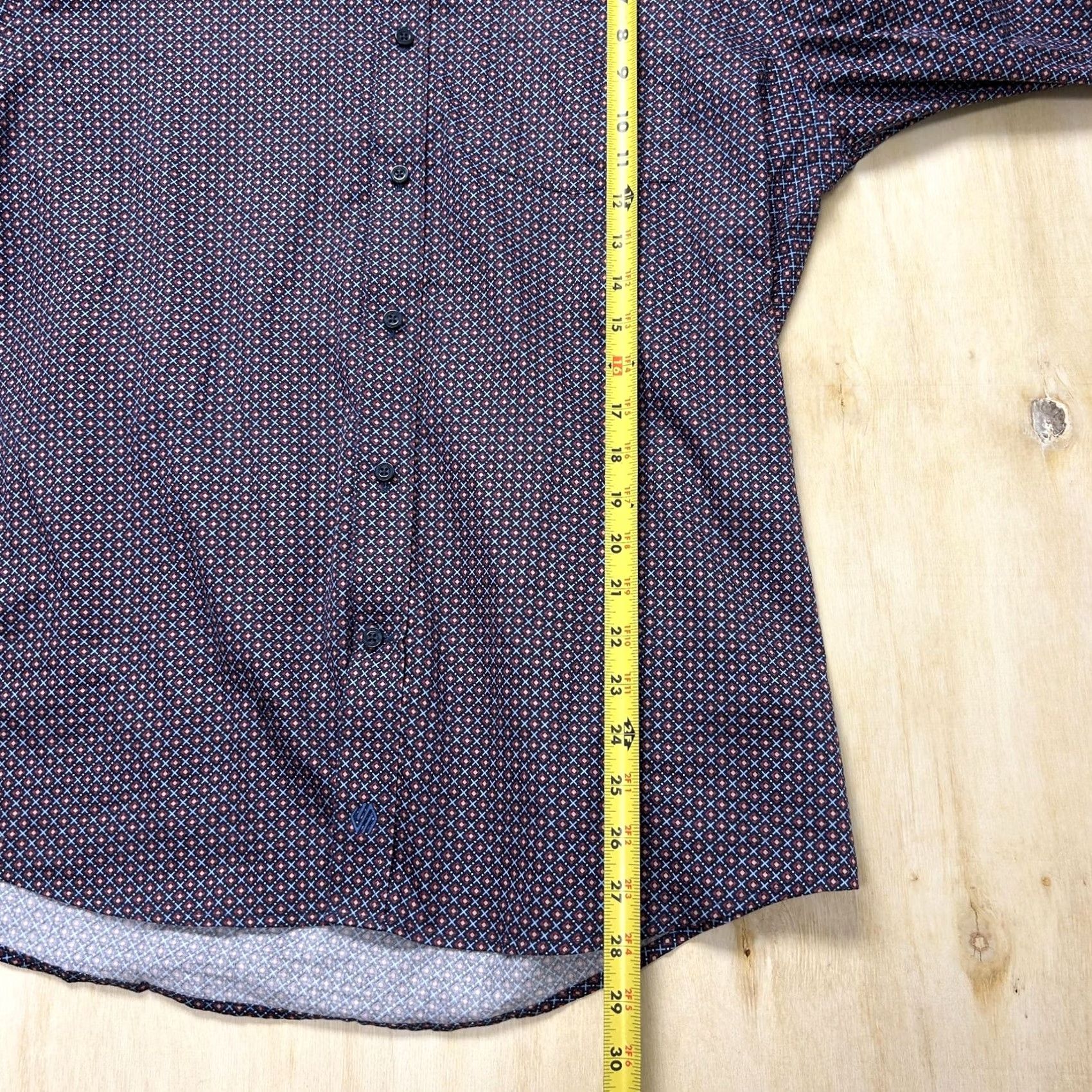 Johnston & Murphy Johnston & Murphy Shirt Mens Large Red Geometric Long Sleeve Button-Up Casual Size US L / EU 52-54 / 3 - 5 Thumbnail