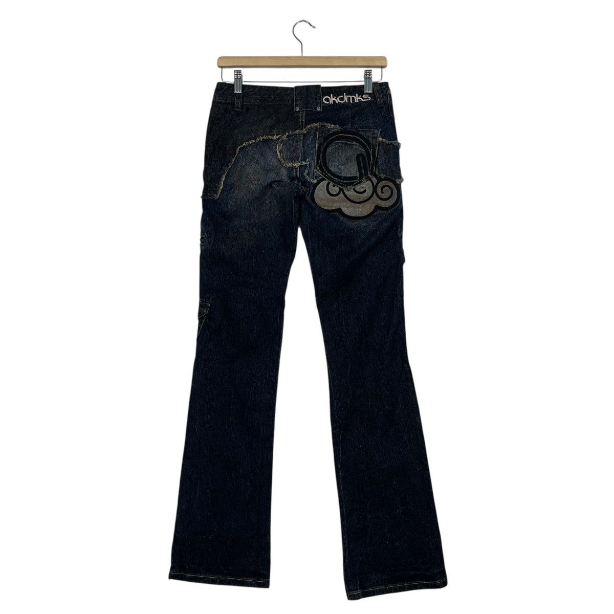 Japanese Brand Vintage Akdmks Tactical Rare Design Flare Denim Jeans Size 29" - 7 Thumbnail