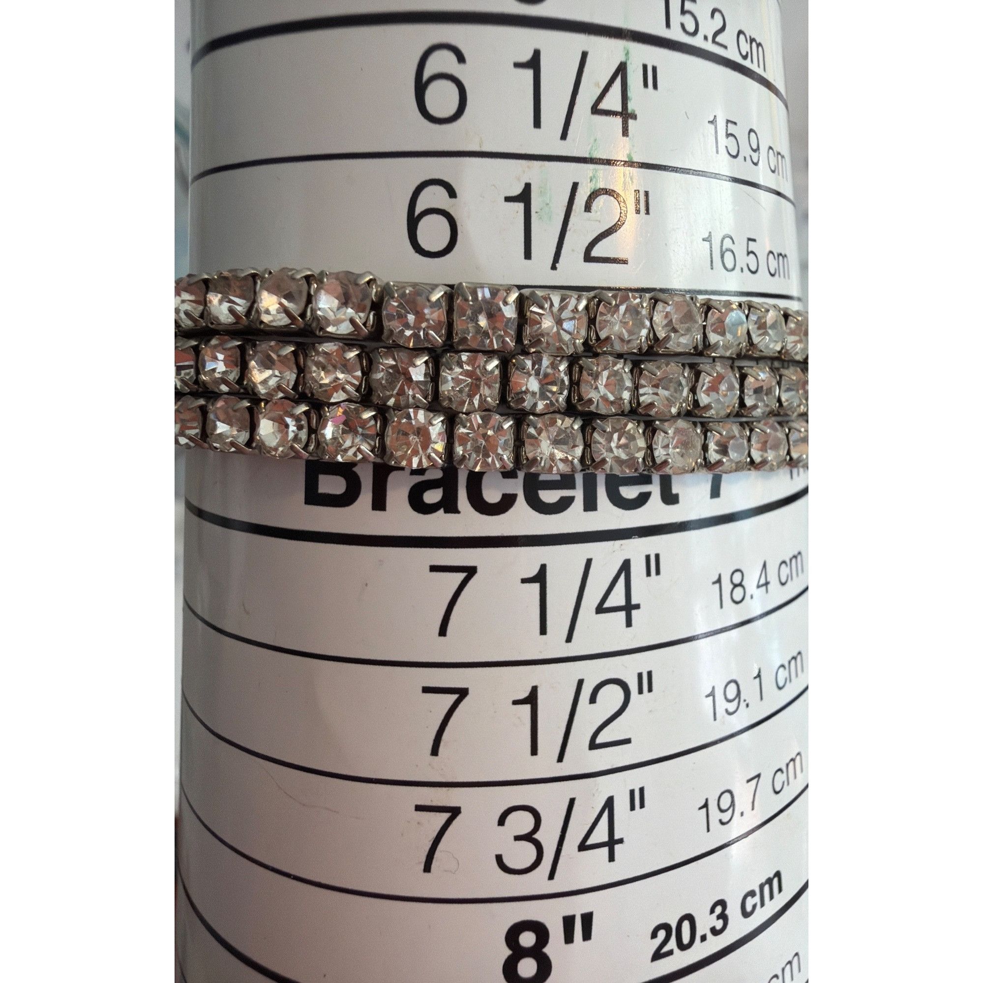 Other Vintage Lot of 3 Silver Tone Cut Crystal Rhinestone Stretch Size ONE SIZE - 5 Thumbnail