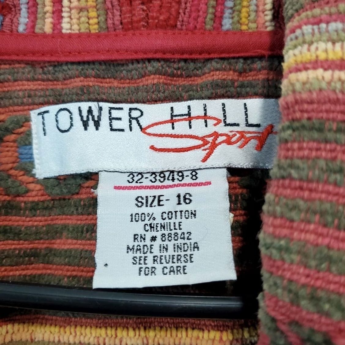 Vintage VINTAGE Tower Hill Sport Womens Blazer Shirt 16 Red Aztec Tapestry 80s Womens Size XXL / US 16-18 / IT 52-54 - 5 Thumbnail