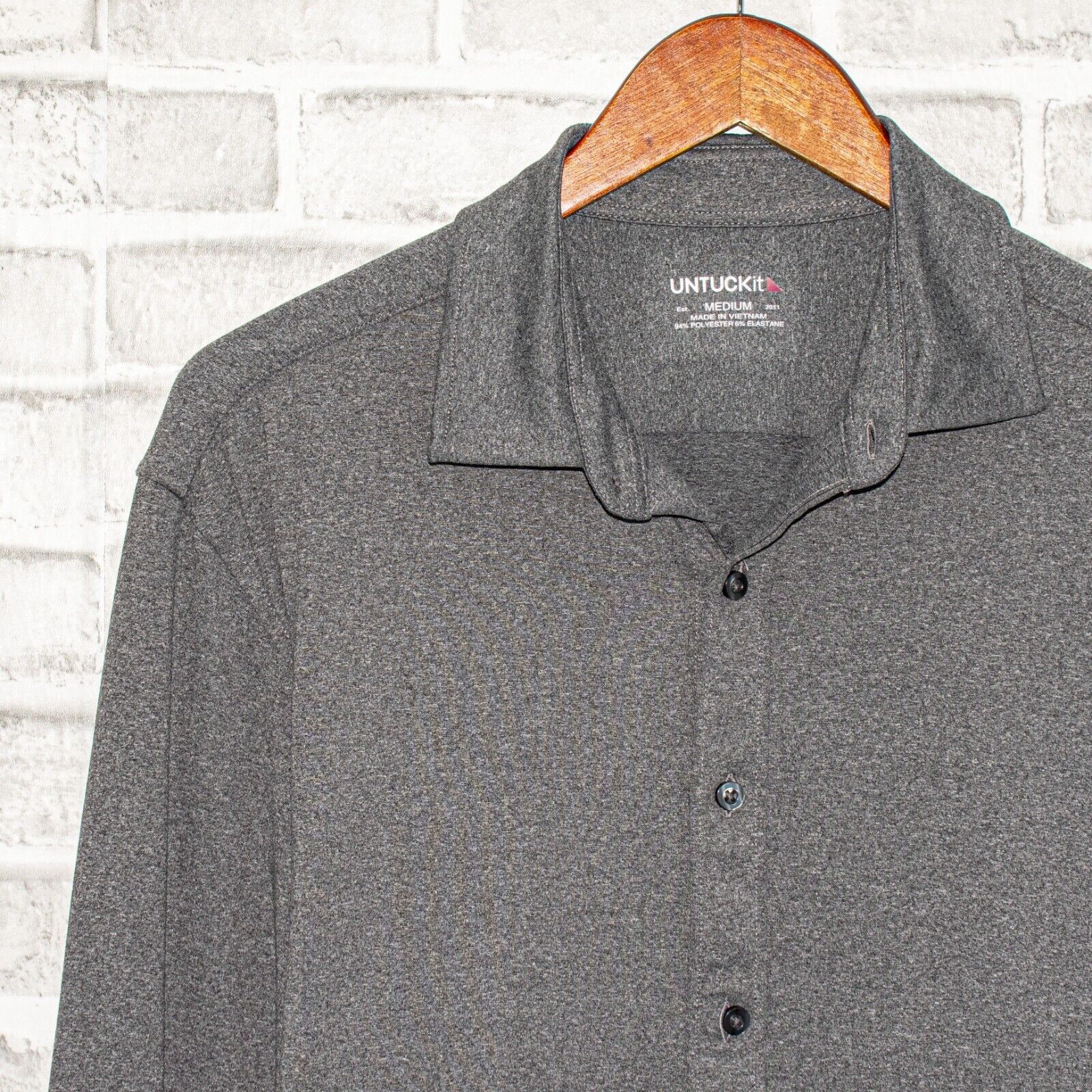 UNTUCKit UNTUCKit Men's Perfect Tee Button Down Shirt Gray Polyester Size US M / EU 48-50 / 2 - 5 Thumbnail