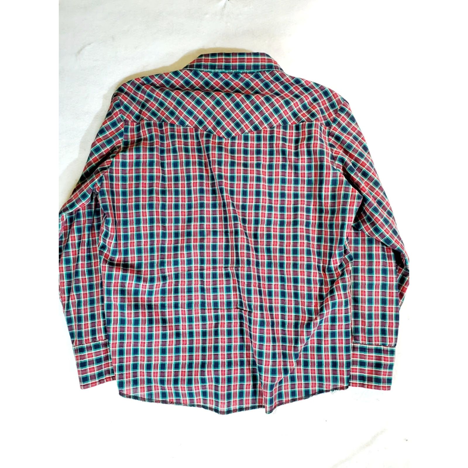 Wrangler Vintage Wrangler Western Pearl Snap Shirt - Long Tails - Red Plaid - Mens Size XL Size US XL / EU 56 / 4 - 6 Thumbnail