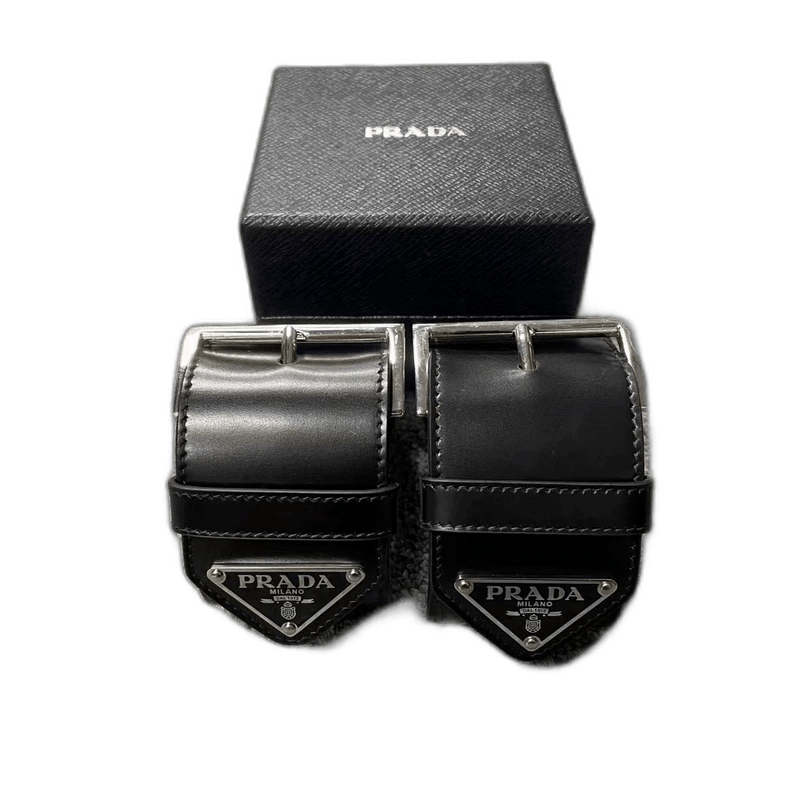 Prada Prada Black Triangle Logo Belts With Box-2506 Size ONE SIZE - 1 Thumbnail