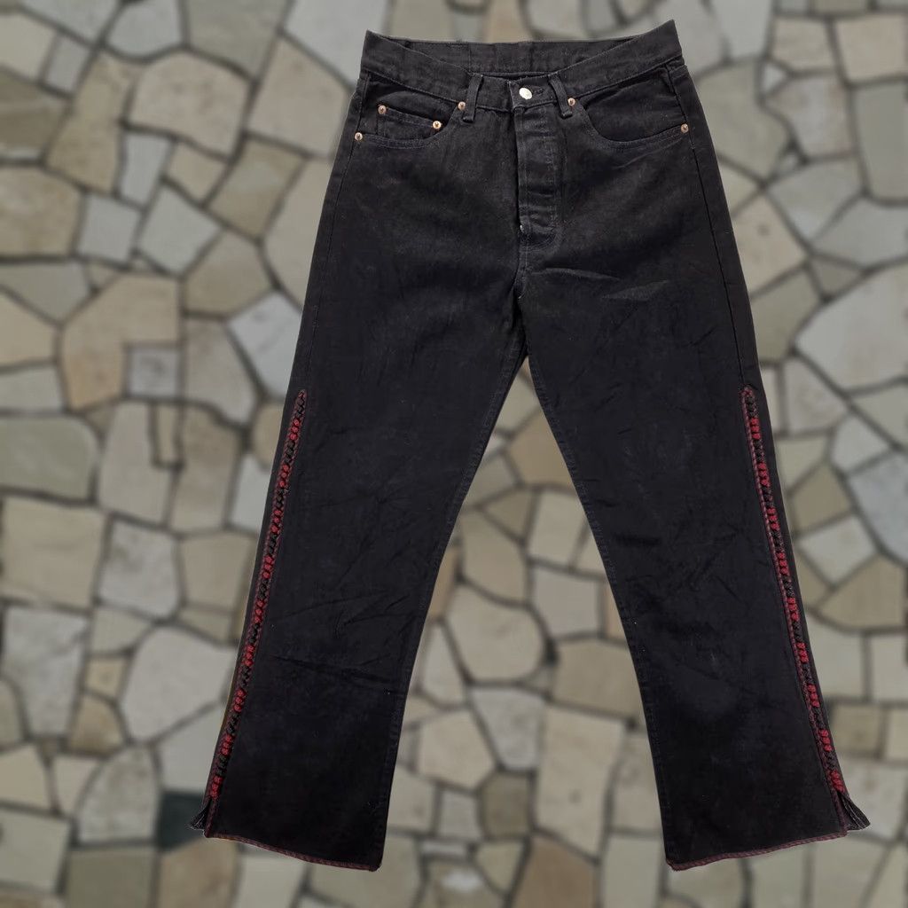 Levi's Levi's 501 Jeans Mens Black Straight USA Vintage 90s 28x29 Modified Fits 31 Inseam 34 Pockets Embroidered Denim Button Closure Mens Size US 31 - 1 Thumbnail