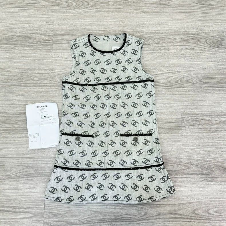 Chanel 22S double C full LOGO denim dress