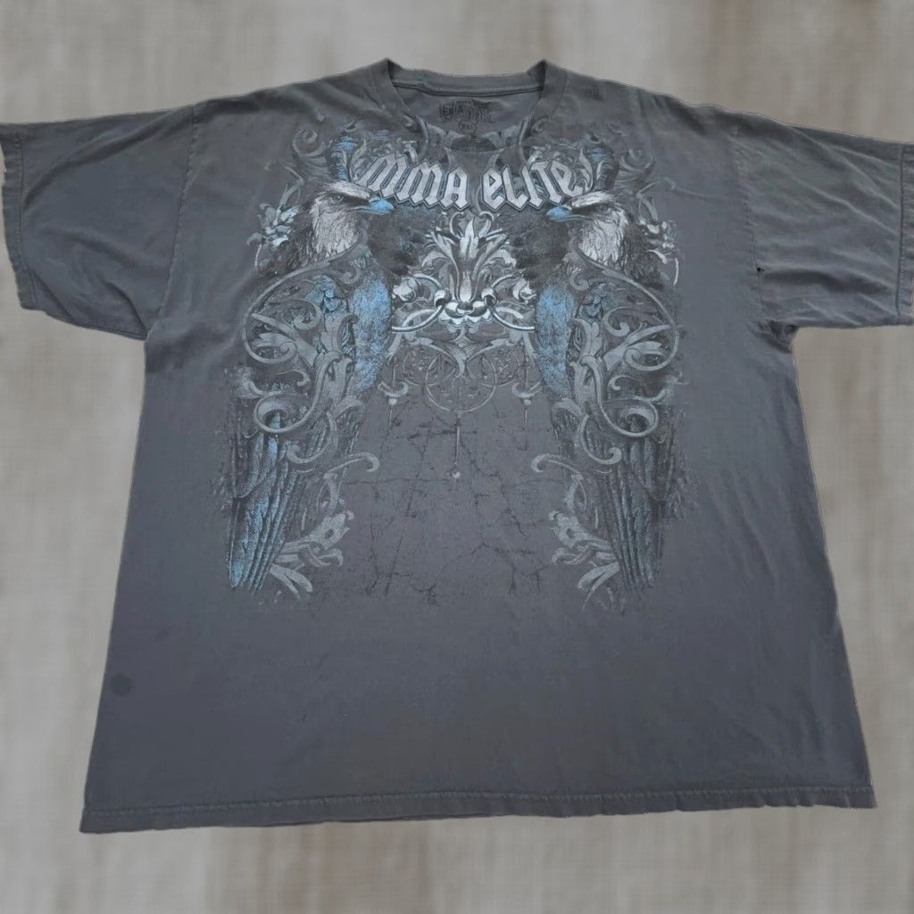 Vintage MMA Elite Shirt Men 2XL Gray Crew Neck Short Sleeve Logo Graphic Tee Vintage None Decade 90s Concert Movie TV Mens Size US XXL / EU 58 / 5 - 1 Thumbnail