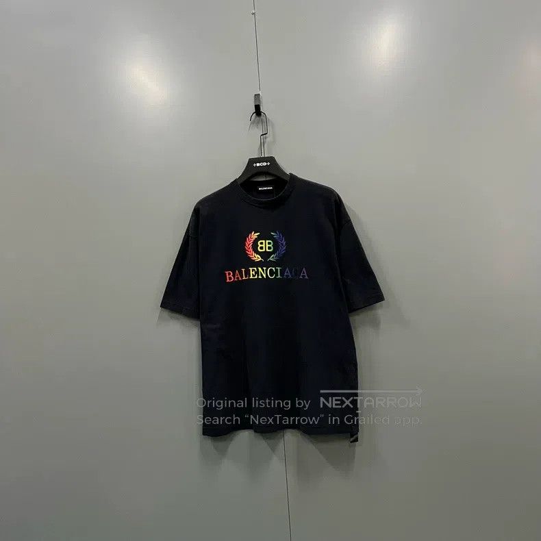 Balenciaga Balenciaga BB Rainbow Wheat Short Sleeve Size US S / EU 44-46 / 1 - 1 Thumbnail