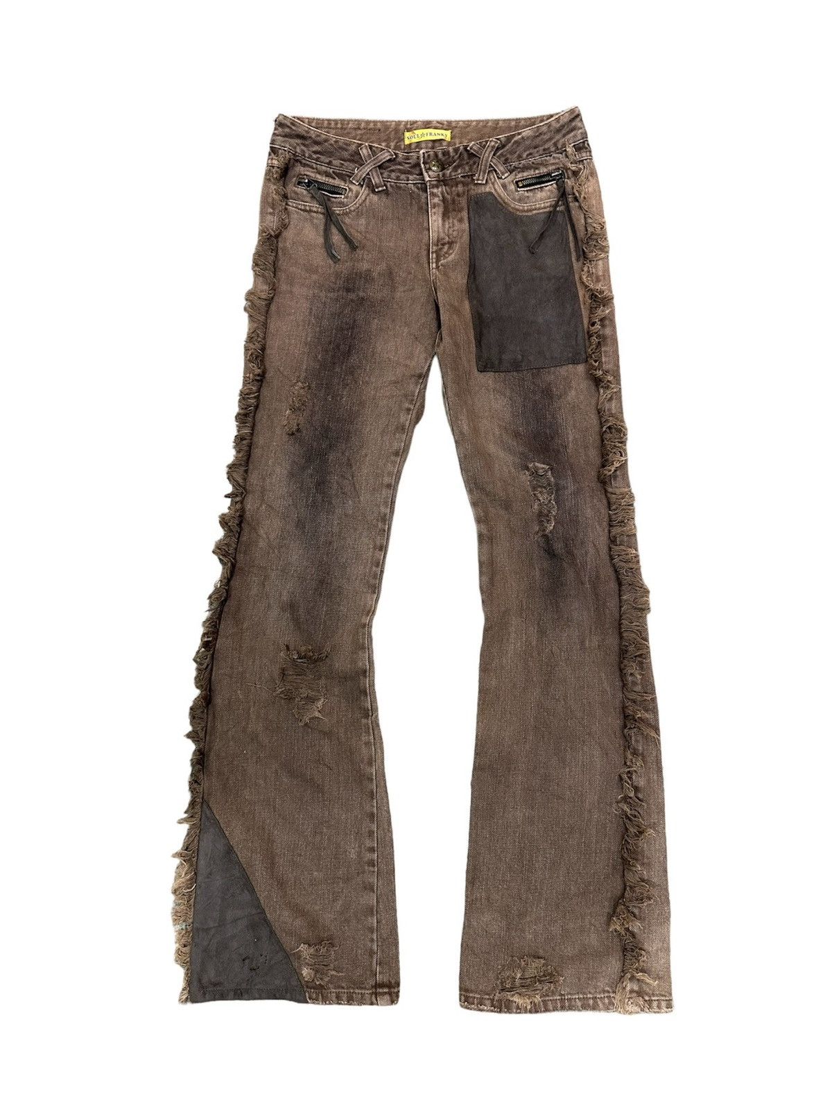 image of 20471120 x Beauty Beast Soul Franky By 20471130 Suede Patch Flare Denim Pant, Men's