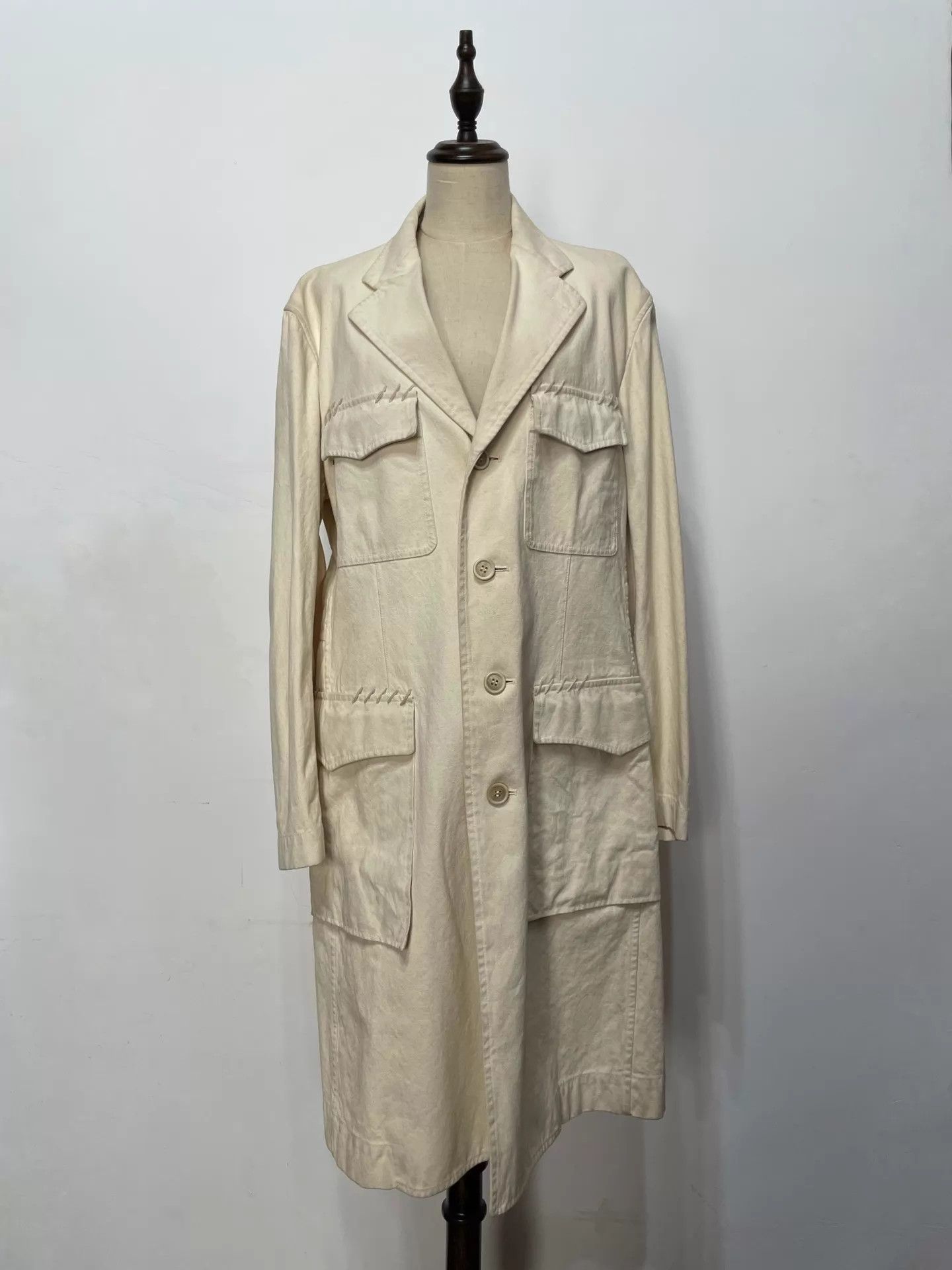 Issey Miyake Issey Miyake 70s-80s Vtg Ivory White Long Trench Size US M / EU 48-50 / 2 - 1 Thumbnail