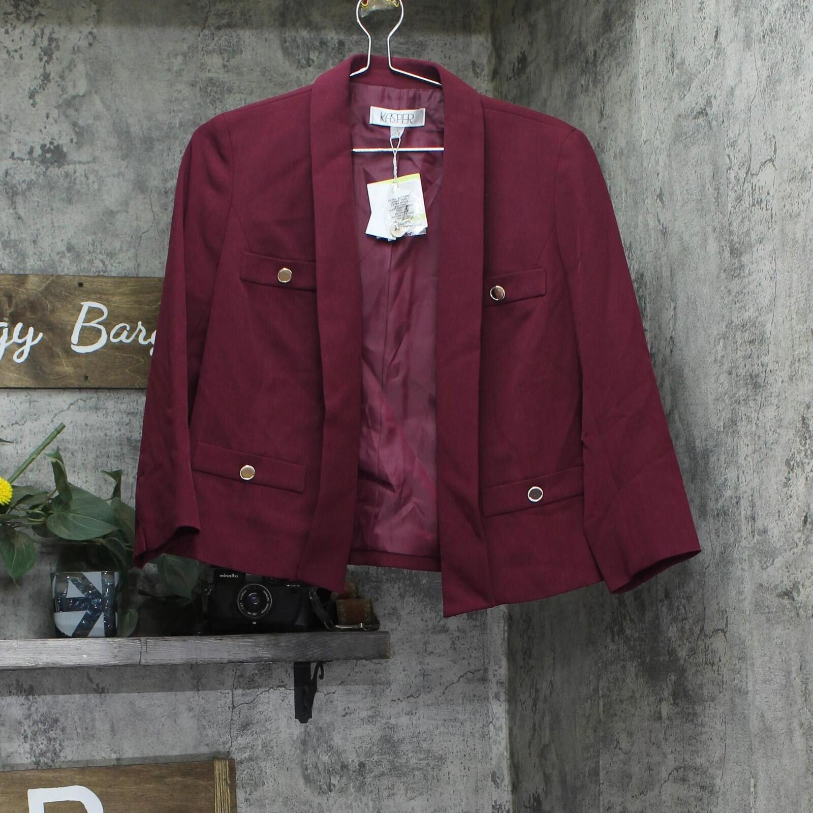 Other Nwt Kasper Shawl-collar Blazer Jacket 10914849 Shiraz Red 4 Size S / US 4 / IT 40 - 1 Thumbnail