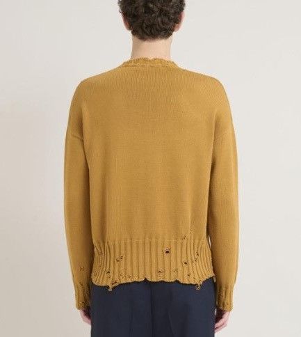 Marni o1f1d3z0326 Striped Argyle Jumper in Ochre Size US XL / EU 56 / 4 - 3 Thumbnail