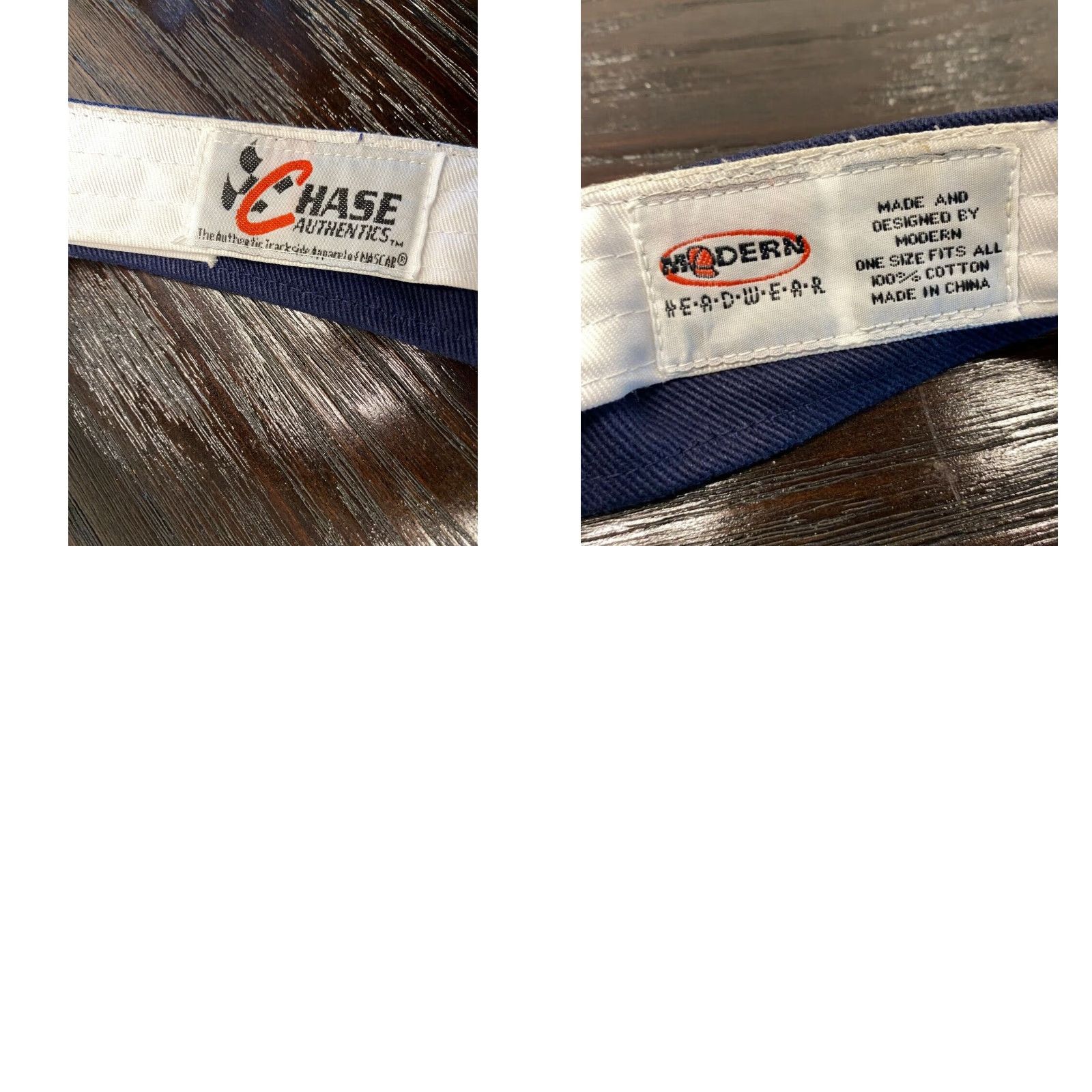 Chase Authentics VINTAGE NASCAR Chase Authentics Men's Blue Cotton Twill Adjustable Visor Racing Cars One Size Size ONE SIZE - 8 Thumbnail