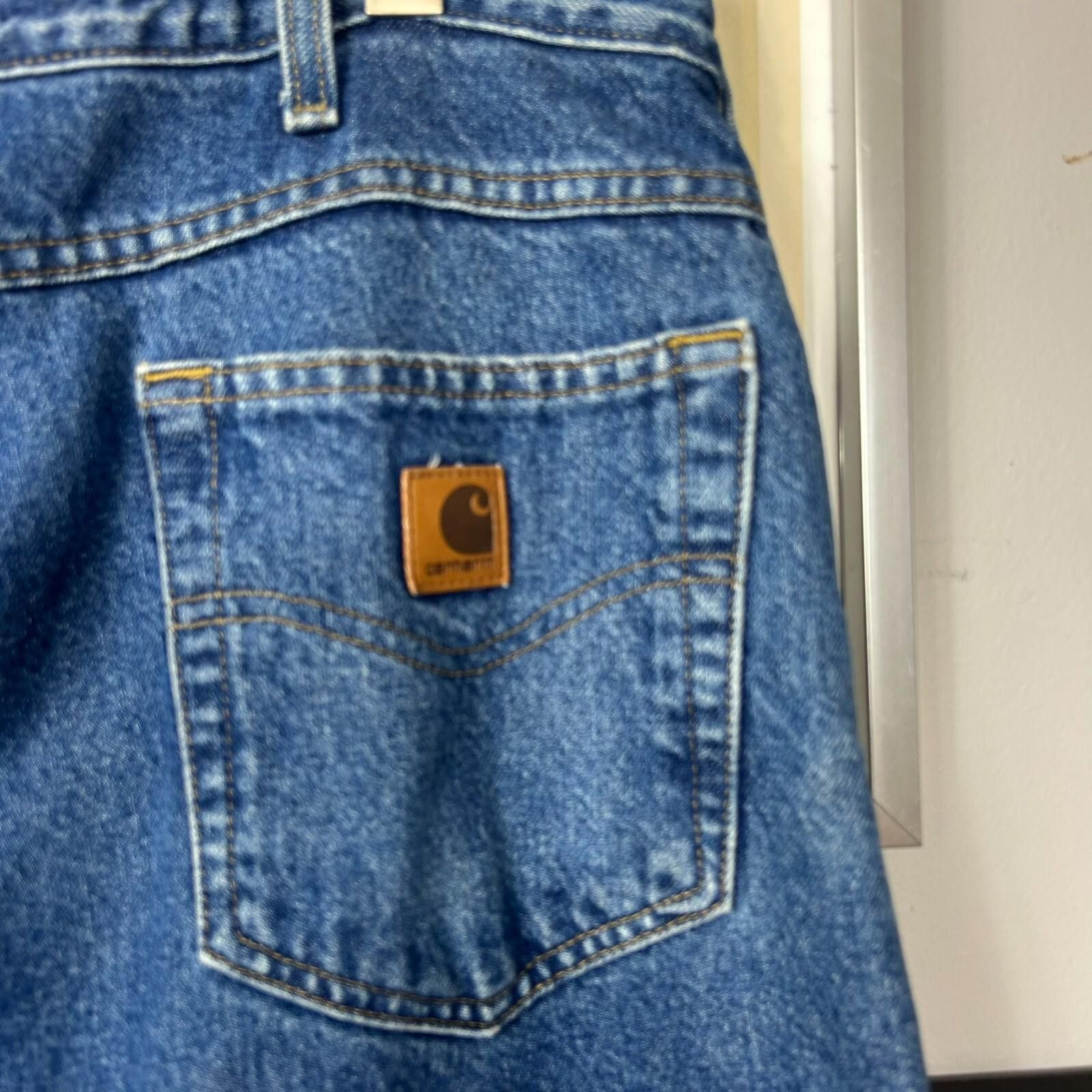 Carhartt Vintage 1990s Carhartt Fleece Lined Blue Jeans Size 36x32 Size US 36 / EU 52 - 5 Thumbnail