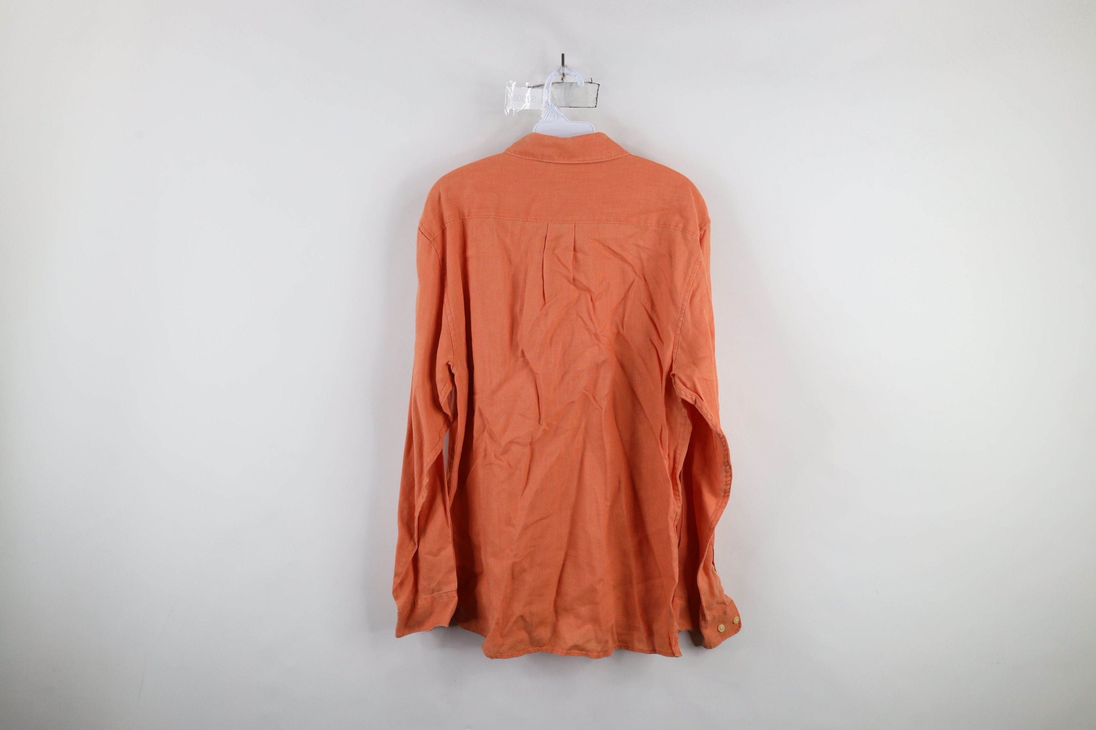 Gap × Vintage Vintage 90s Gap Faded Linen Collared Button Shirt Orange Size US M / EU 48-50 / 2 - 8 Thumbnail