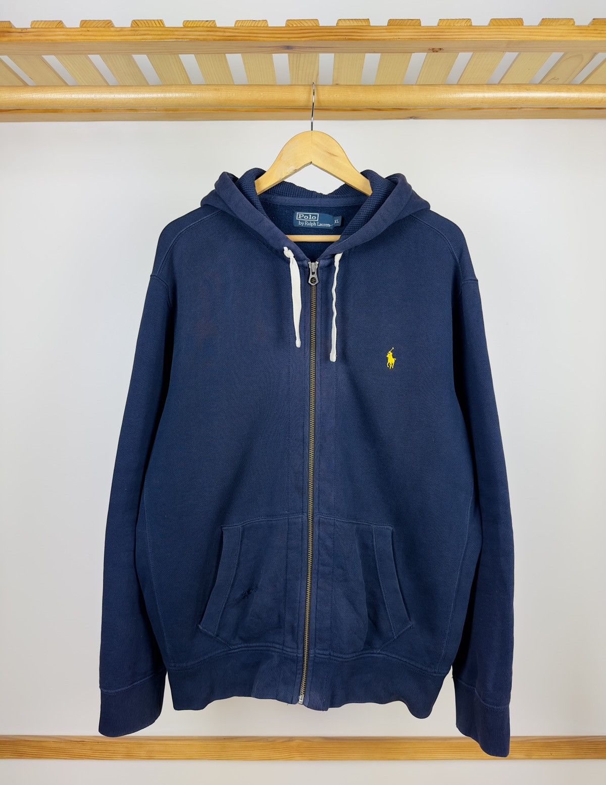 Polo Ralph Lauren Vintage Polo Ralph Lauren Zip Up Distressed Hoodie Size XL Size US XL / EU 56 / 4 - 1 Thumbnail