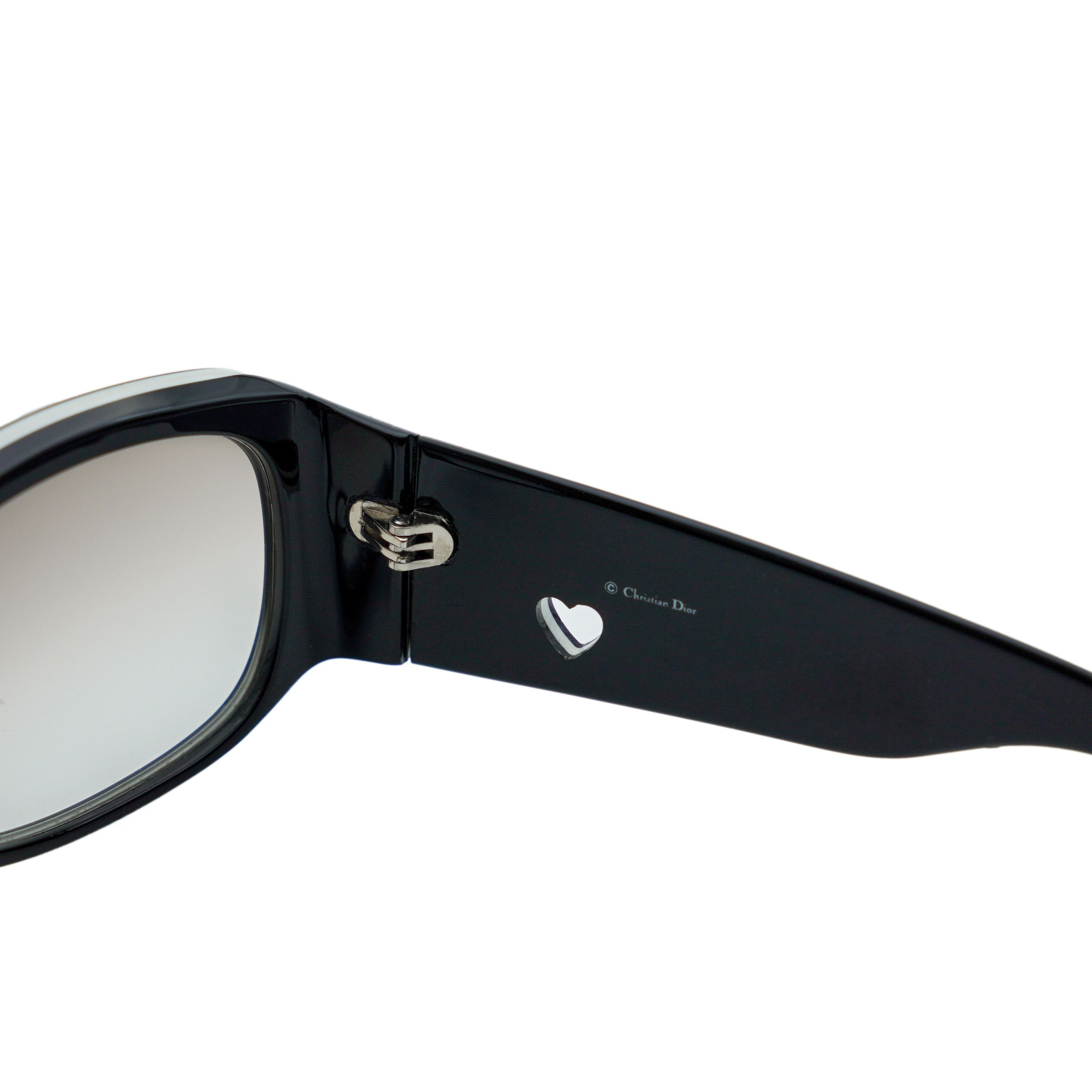 Vintage Lovingly Dior 2 Galliano Black Heart Logo Sunglasses