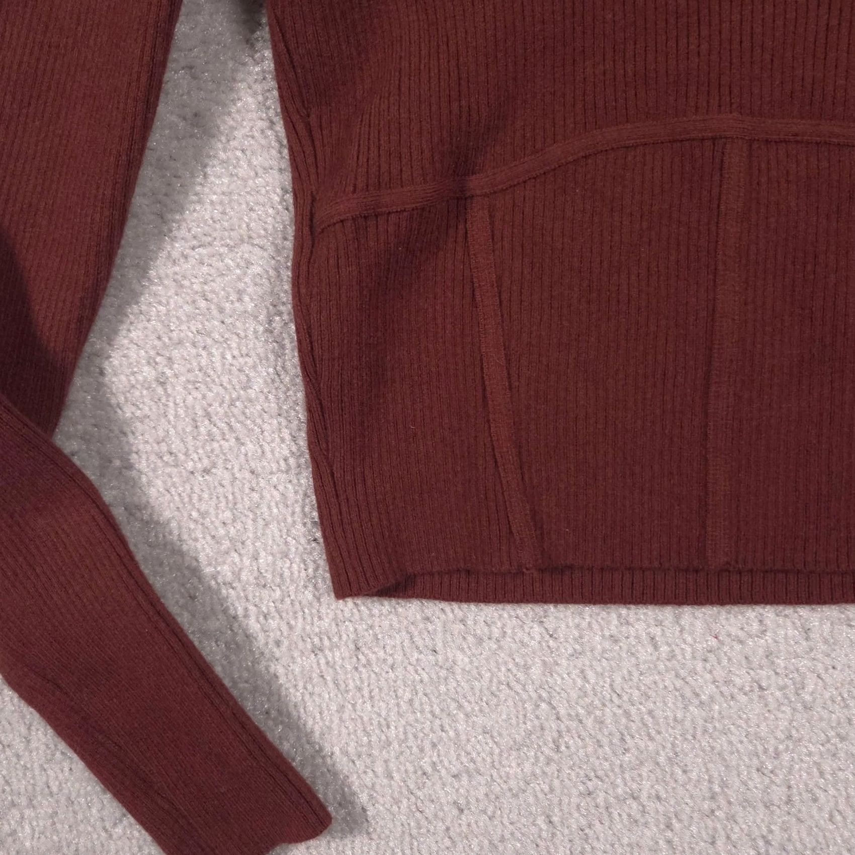 Abercrombie & Fitch Abercrombie & Fitch Sweater Womens Small Brown Scoop Neck Long Sleeve Cropped Size S / US 4 / IT 40 - 4 Thumbnail