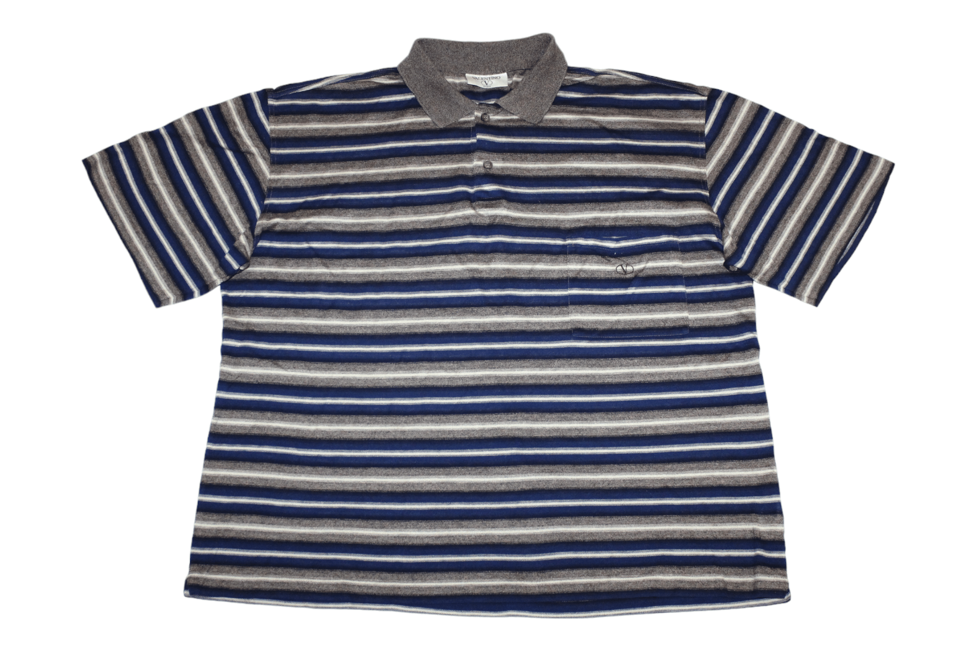 Valentino Valentino Studio Signatured Striped Cotton Pique Polo Shirt Size US XL / EU 56 / 4 - 1 Thumbnail