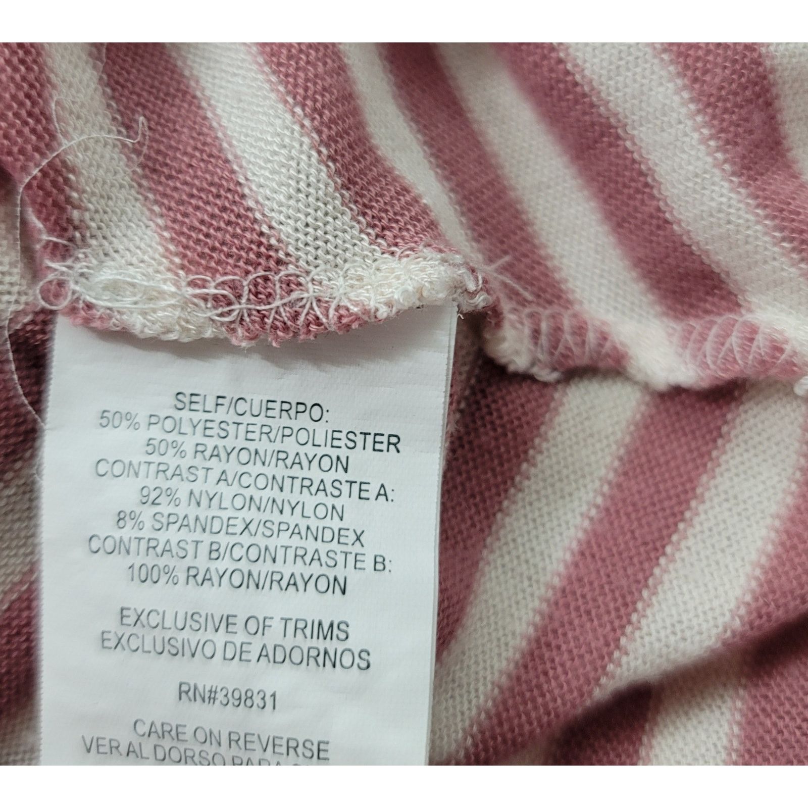 Other Jolt Pink Striped Hi Low Hem Knit Top XS Lace Back Insert Size XS / US 0-2 / IT 36-38 - 6 Thumbnail