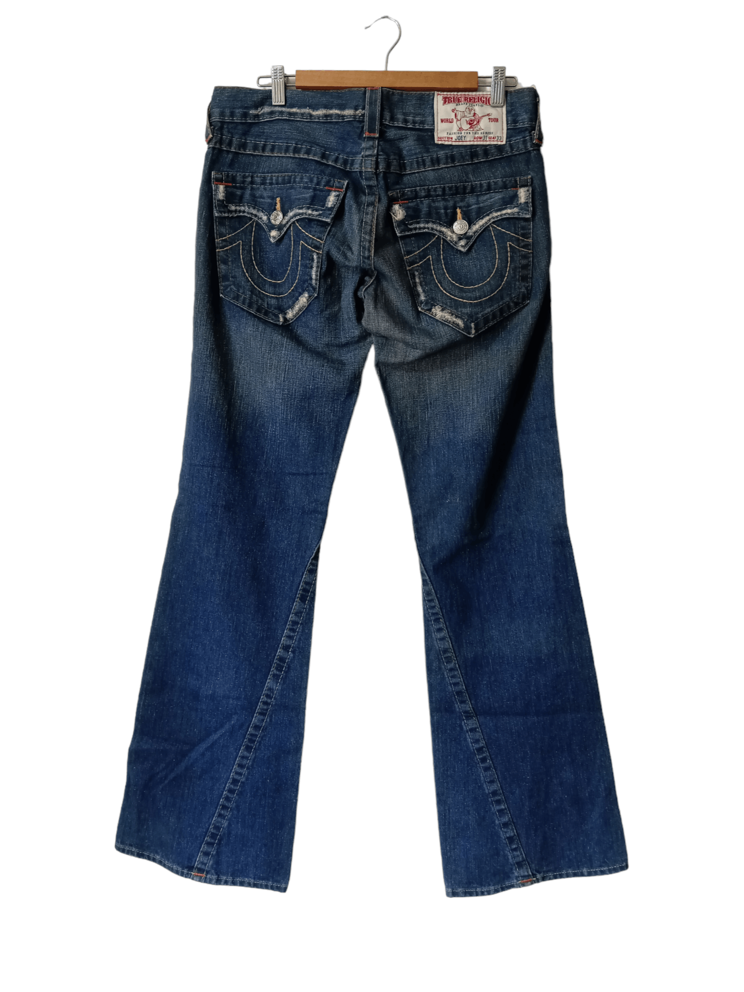 True Religion Joey Distressed Jeans Boot Cut Low Rise Denim