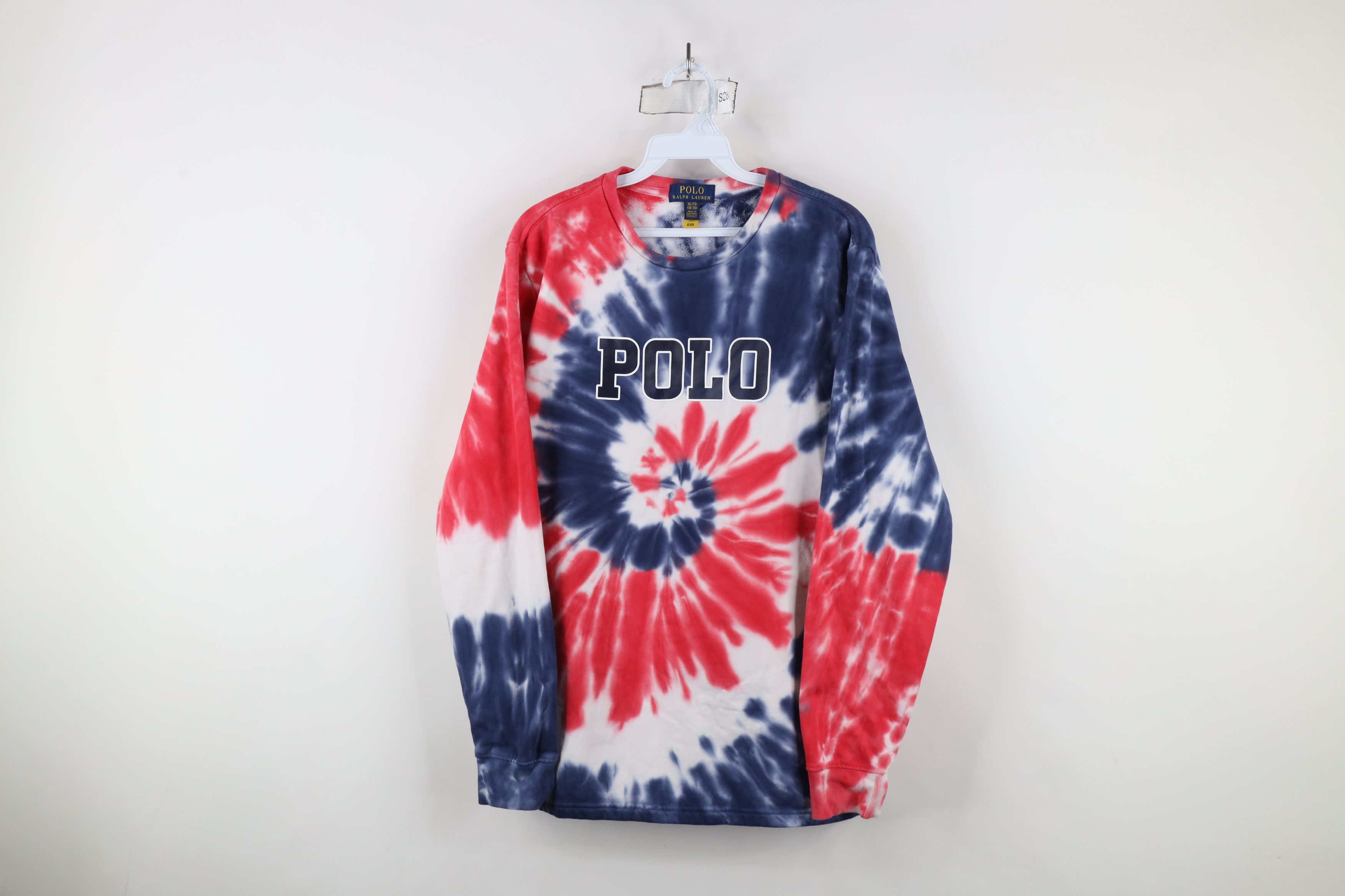 Ralph Lauren × Vintage Vintage Y2K Ralph Lauren Out Block Letter Tie Dye Sweatshirt Size XL / US 12-14 / IT 48-50 - 1 Thumbnail