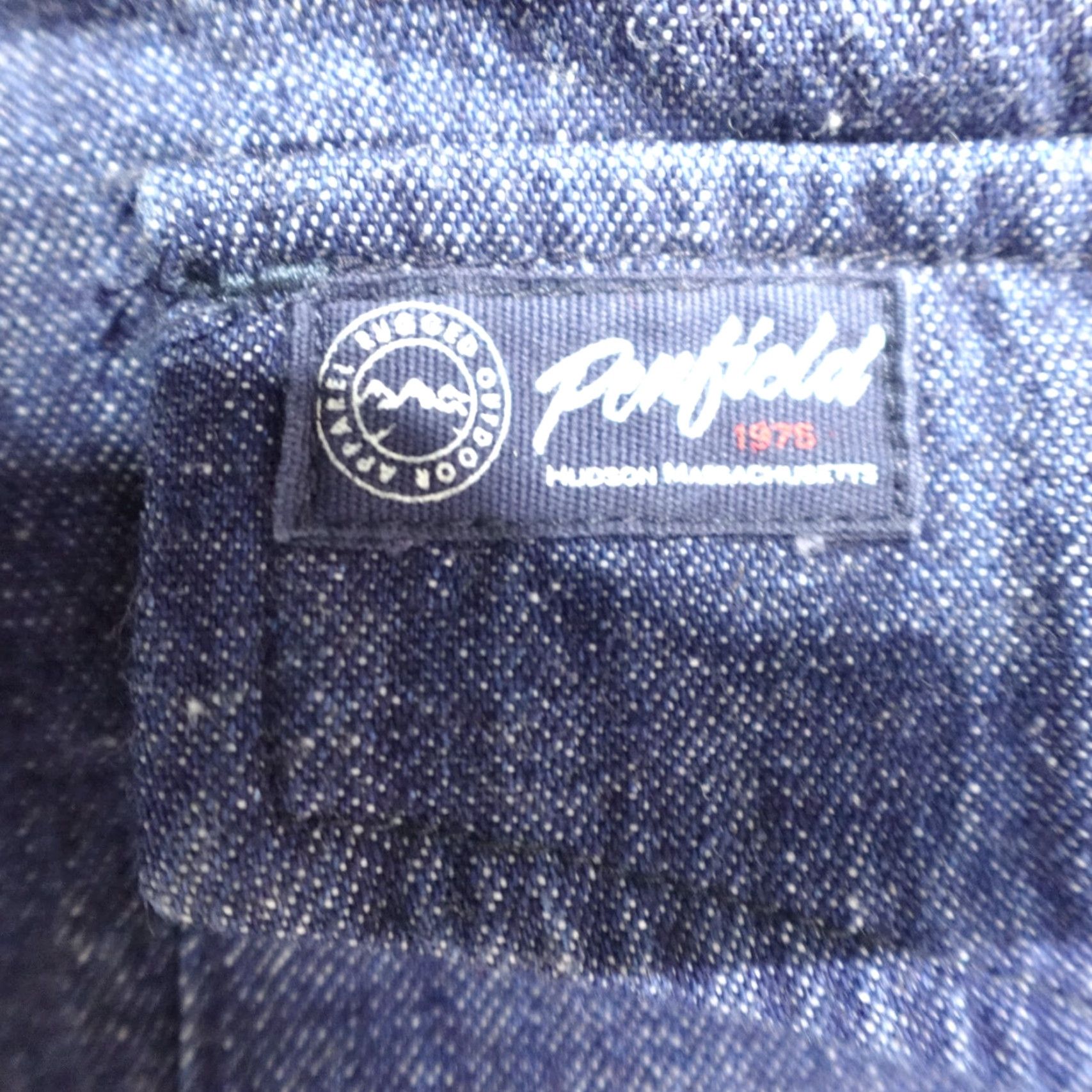Penfield Penfield Shirt Denim Solid Button Down Buffalo Plaid Trim Blue Medium Regular Men Size US M / EU 48-50 / 2 - 4 Thumbnail
