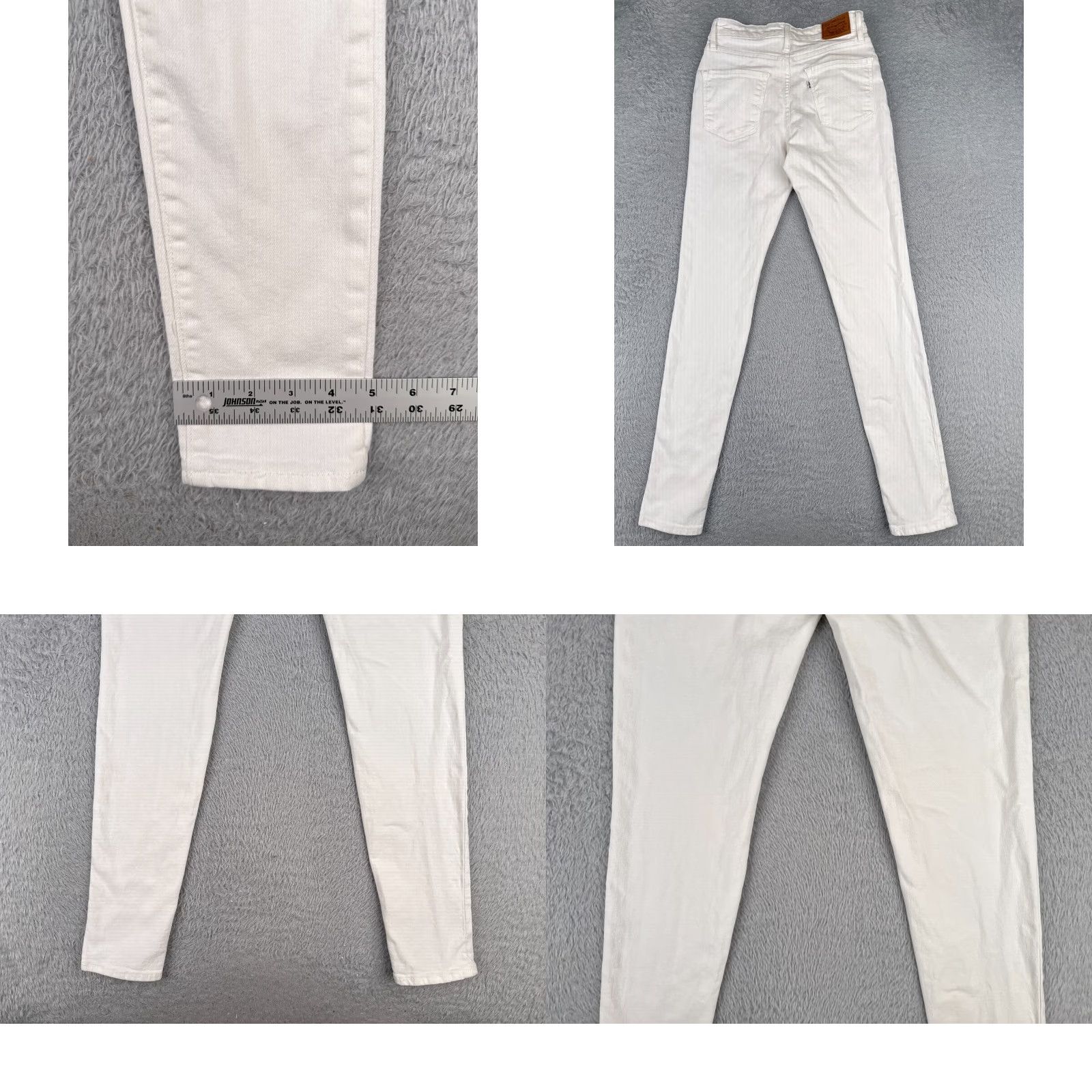 Levi's Levi's Jeans Women 26 White Denim Levi's 700 Series High Rise Skinny 26x30 Cotton Regular Denim Stretch Distressed 5-Pocket Solid Vintage No Size 26" / US 2 / IT 38 - 10 Thumbnail
