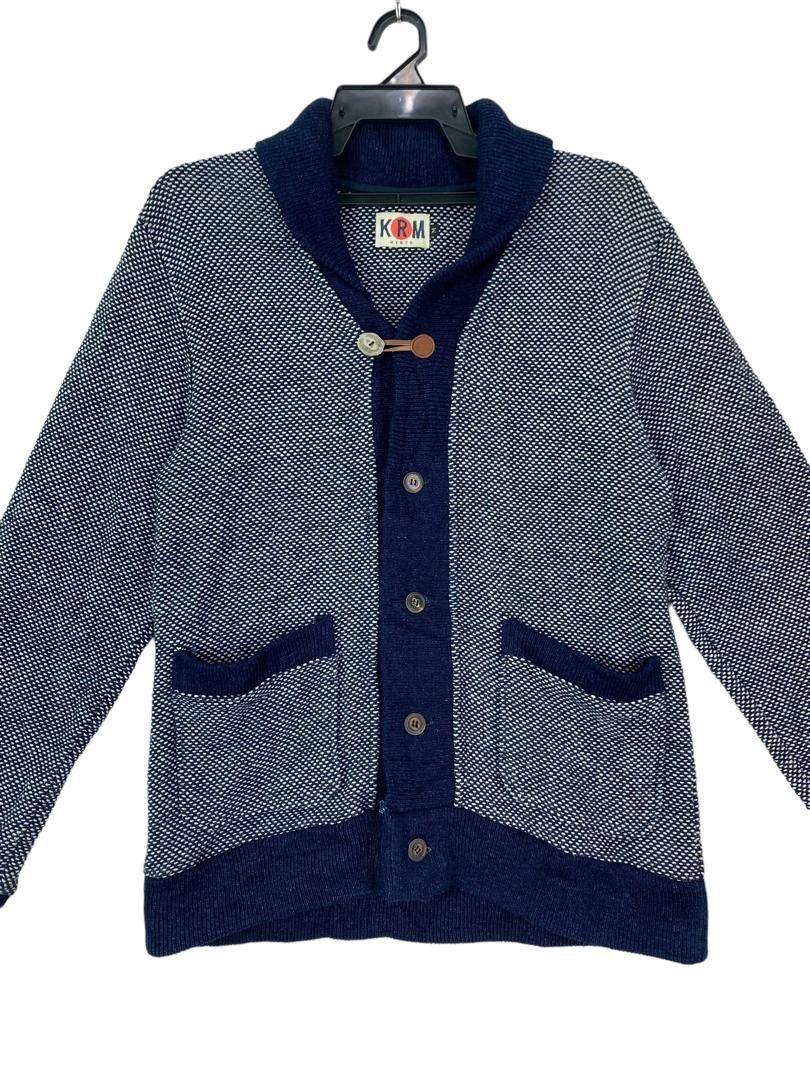 Japanese Brand 90s KRM kyoto japan indigo blue cardigan jacket Size US M / EU 48-50 / 2 - 2 Thumbnail