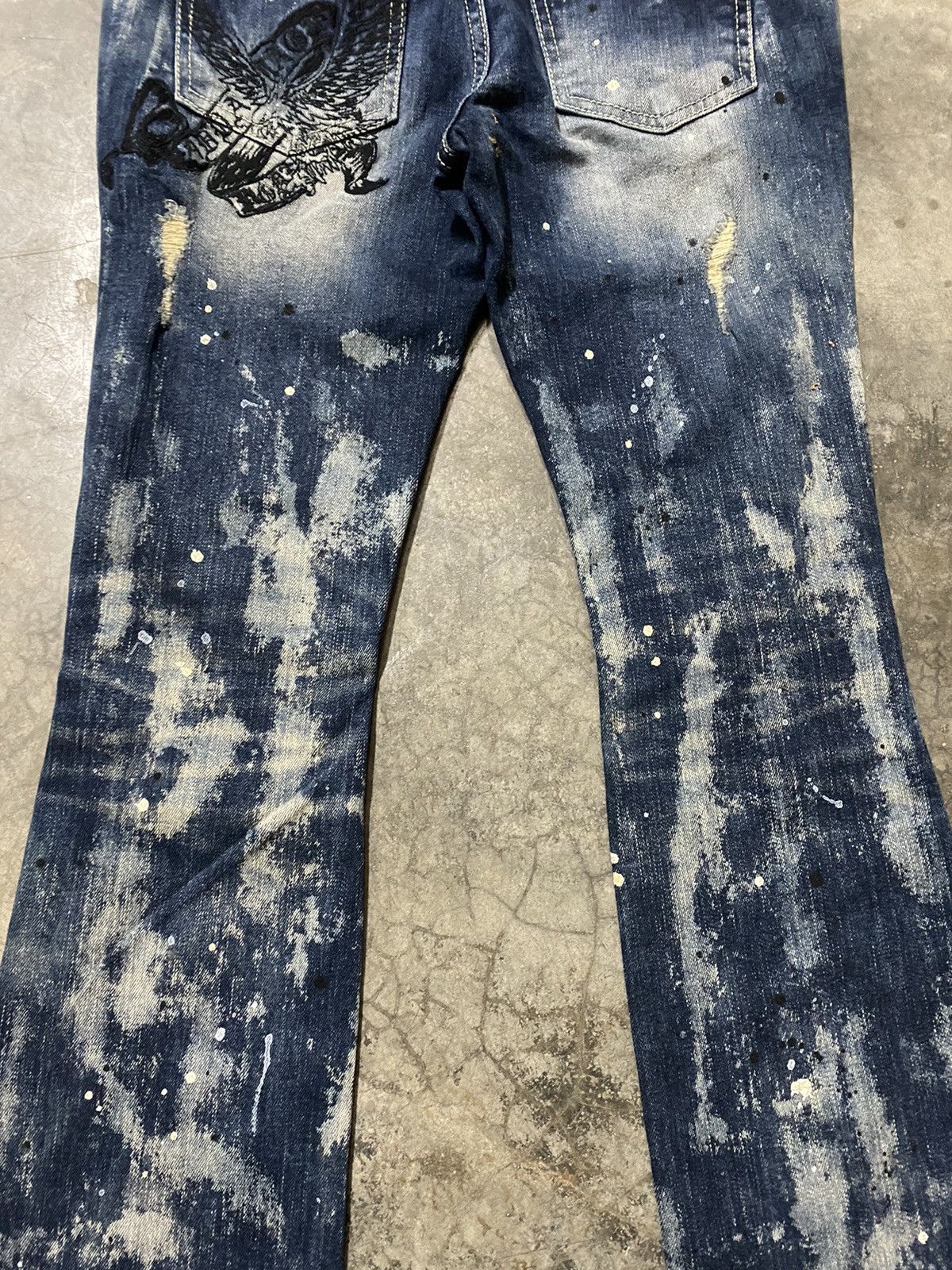 Hysteric Glamour × Japanese Brand Flare Jeans Maraxia Japan Asid Wash Denim p77 Size 29" - 4 Thumbnail