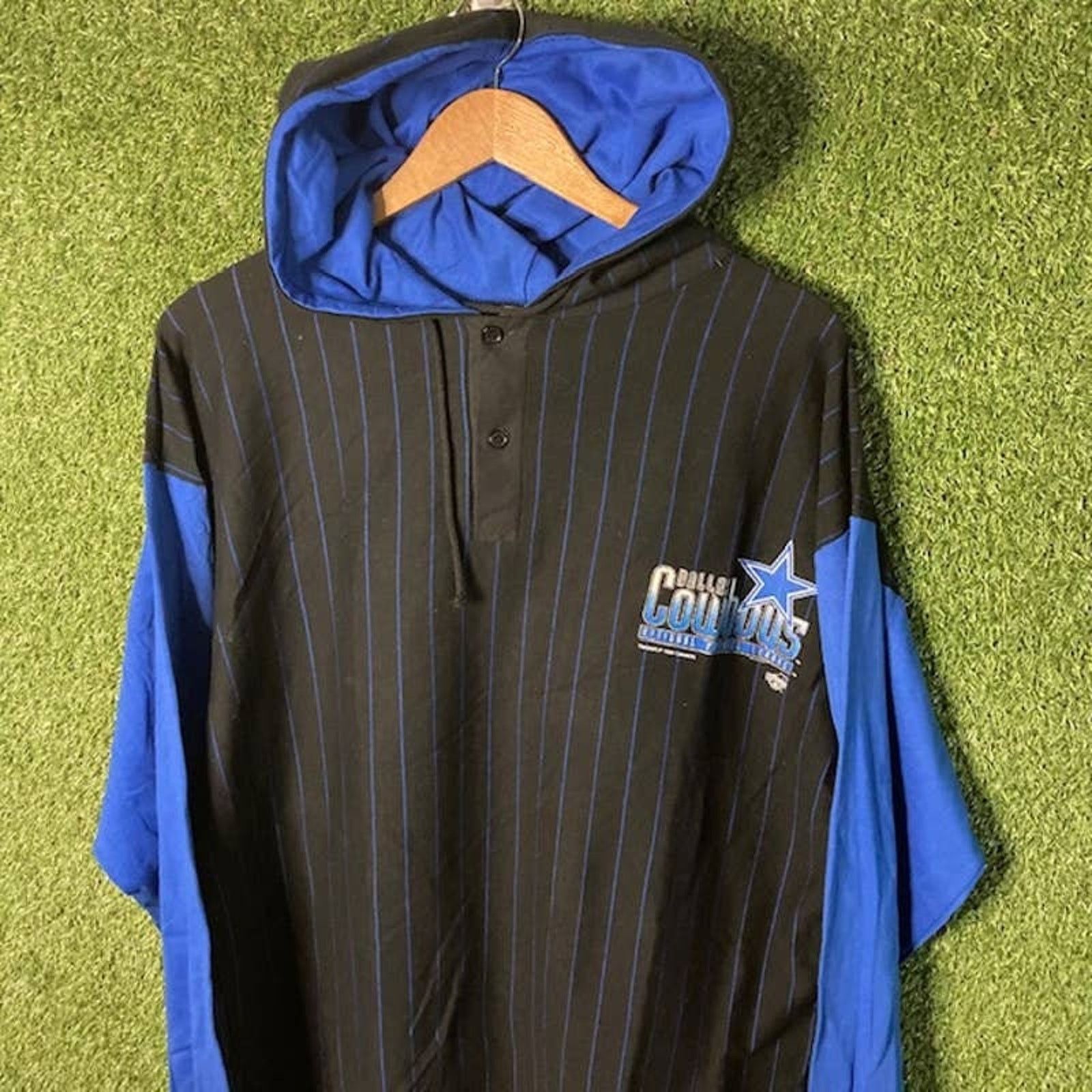 Vintage VTG 1990's Ravens Sportswear Dallas Cowboys Hooded LS Shirt Size US XL / EU 56 / 4 - 3 Thumbnail