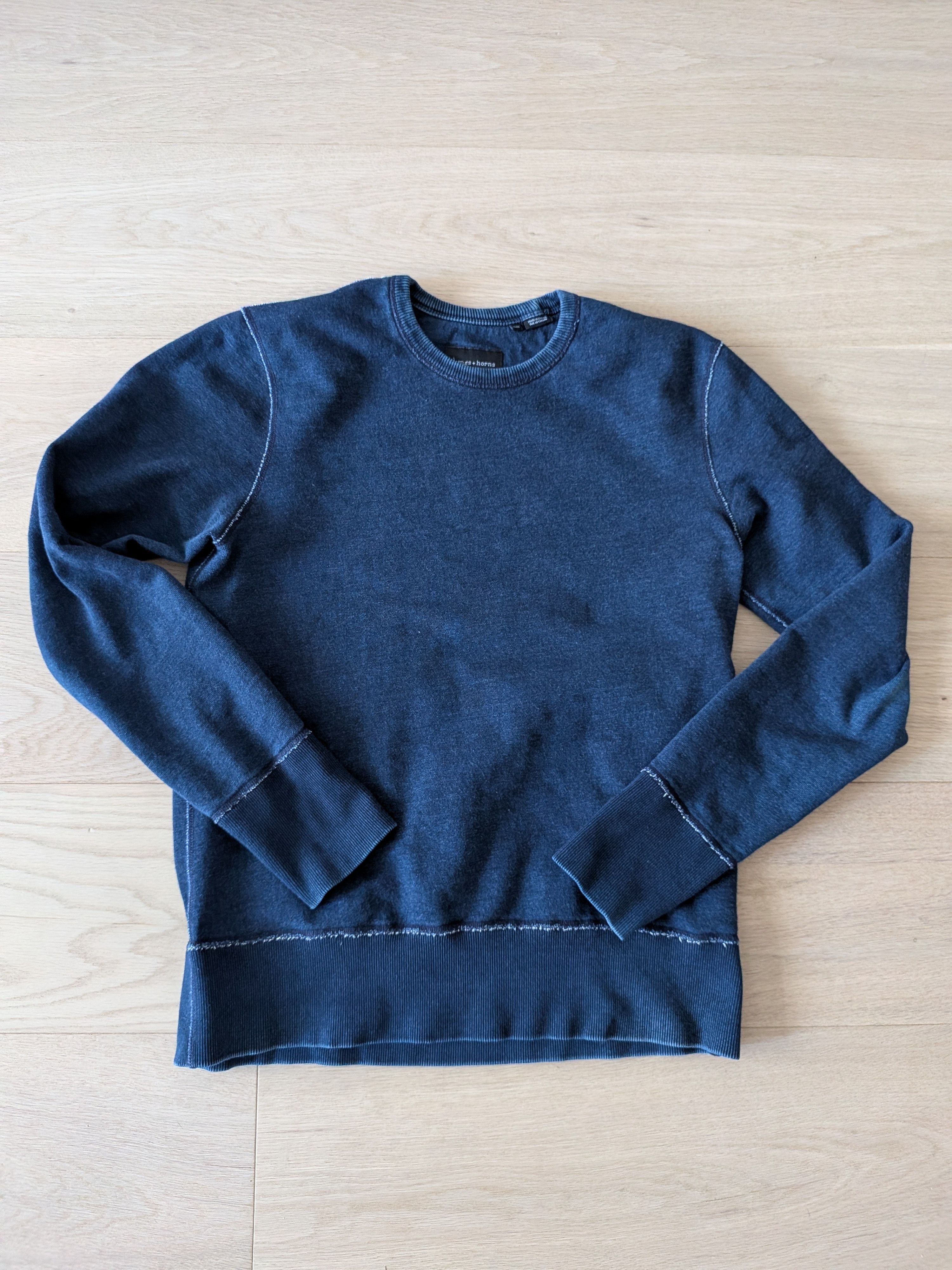 Made in Canada: Wings + Horns Indigo Sweatshirt - SZ M