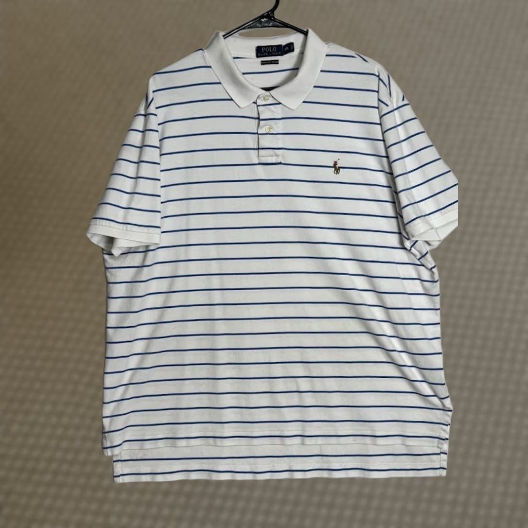 Ralph Lauren Polo Ralph Lauren Shirt Men's XXL Pima Soft Touch White Blue Stripe Size US XXL / EU 58 / 5 - 1 Thumbnail