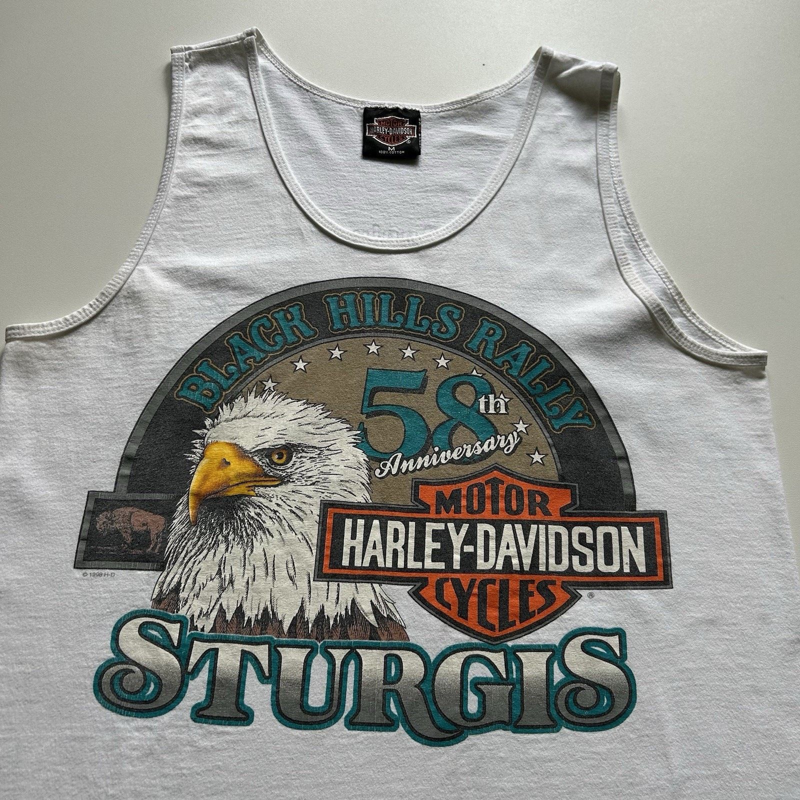 Harley Davidson Vintage 90s Harley Davidson Strugis Tank Top Shirt Medium Size US M / EU 48-50 / 2 - 2 Thumbnail