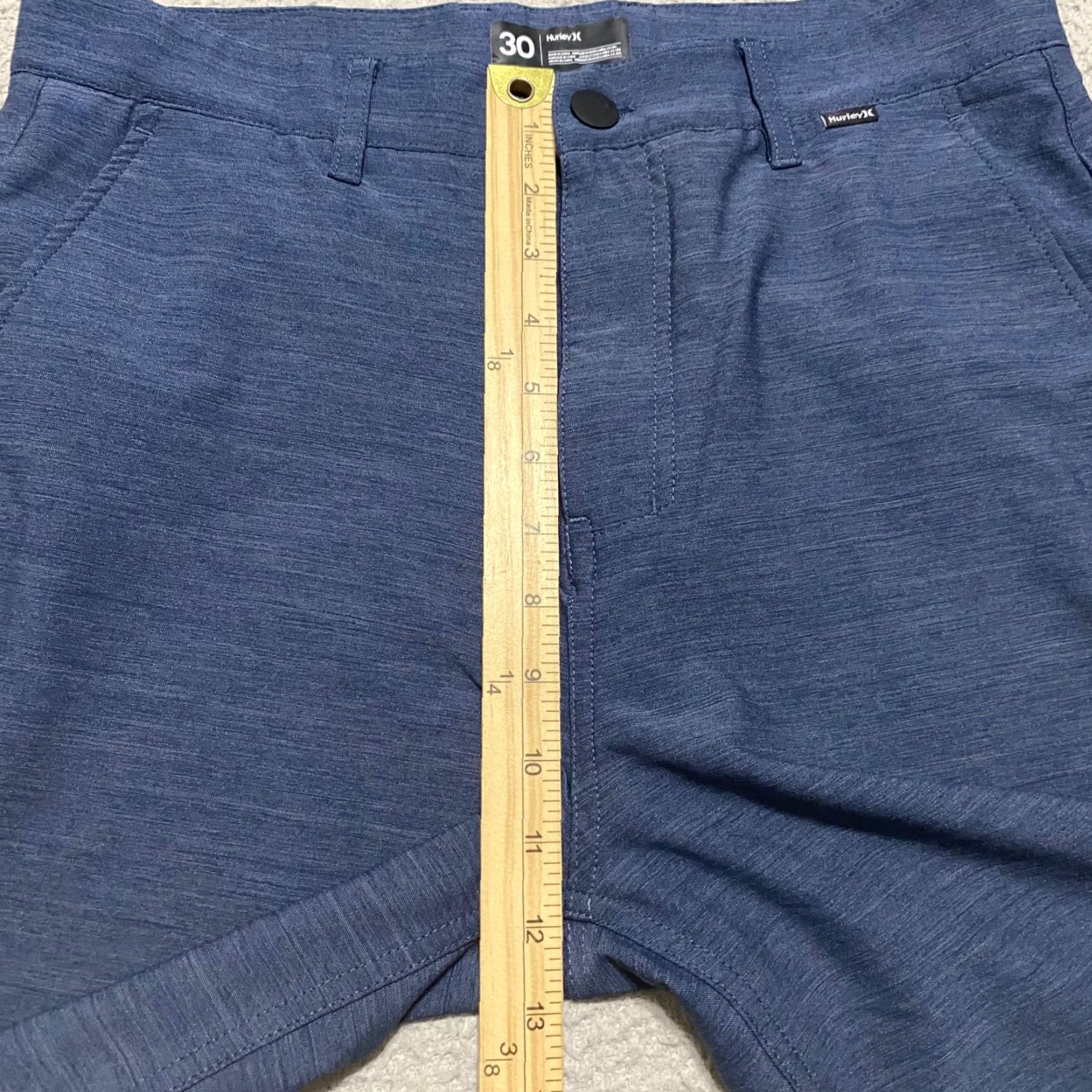 Hurley Hurley Mens Shorts Blue H20 Dri Chino Hybrid Outdoor Golf Beach Inseam 10" Regular 30 Blue Pockets Quick Dry Front Zipper Logo Outdoor Size US 30 / EU 46 - 6 Thumbnail