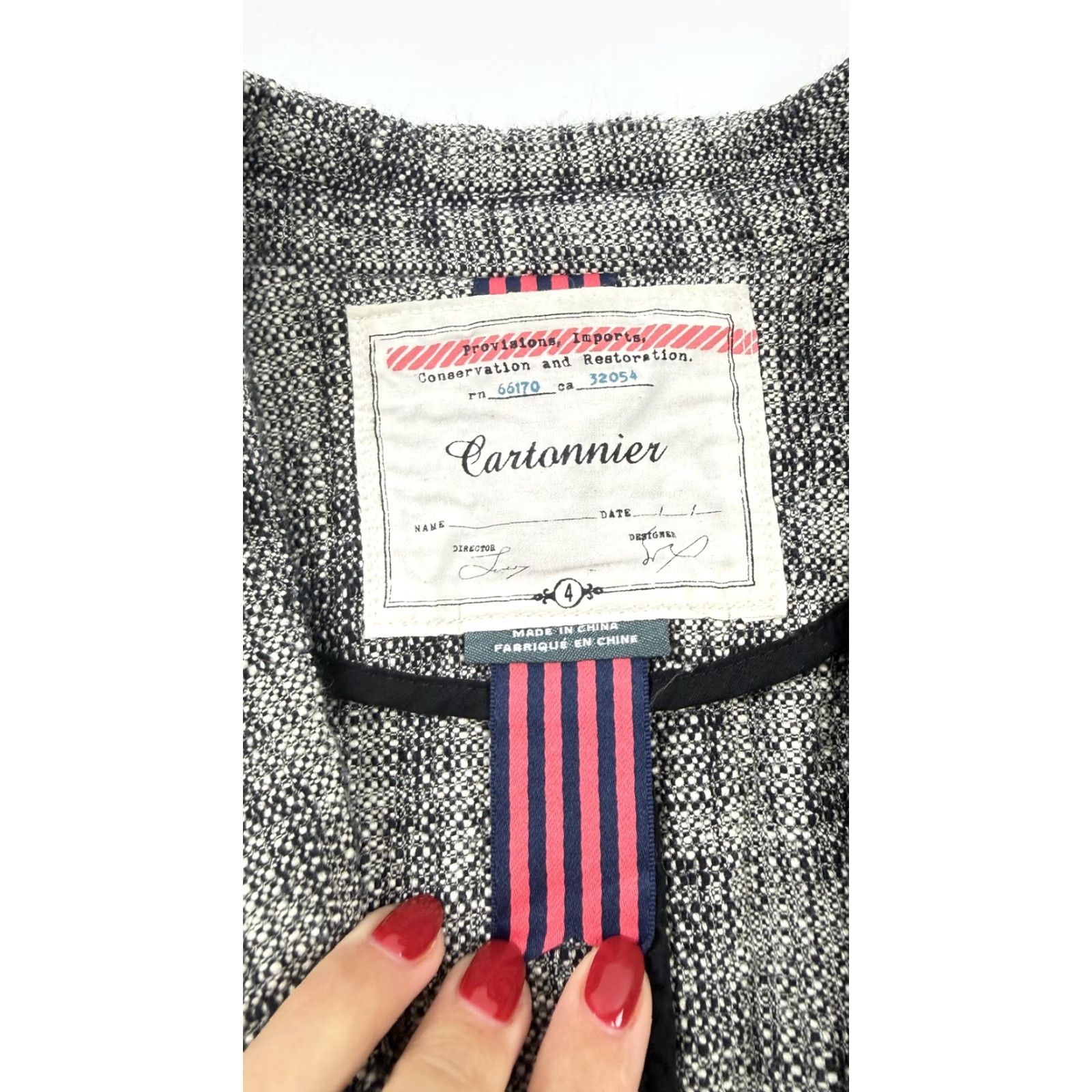 Anthropologie Anthropologie Cartonnier Blazer Womens 4 Gray Tweed Jacket Size S / US 4 / IT 40 - 4 Thumbnail