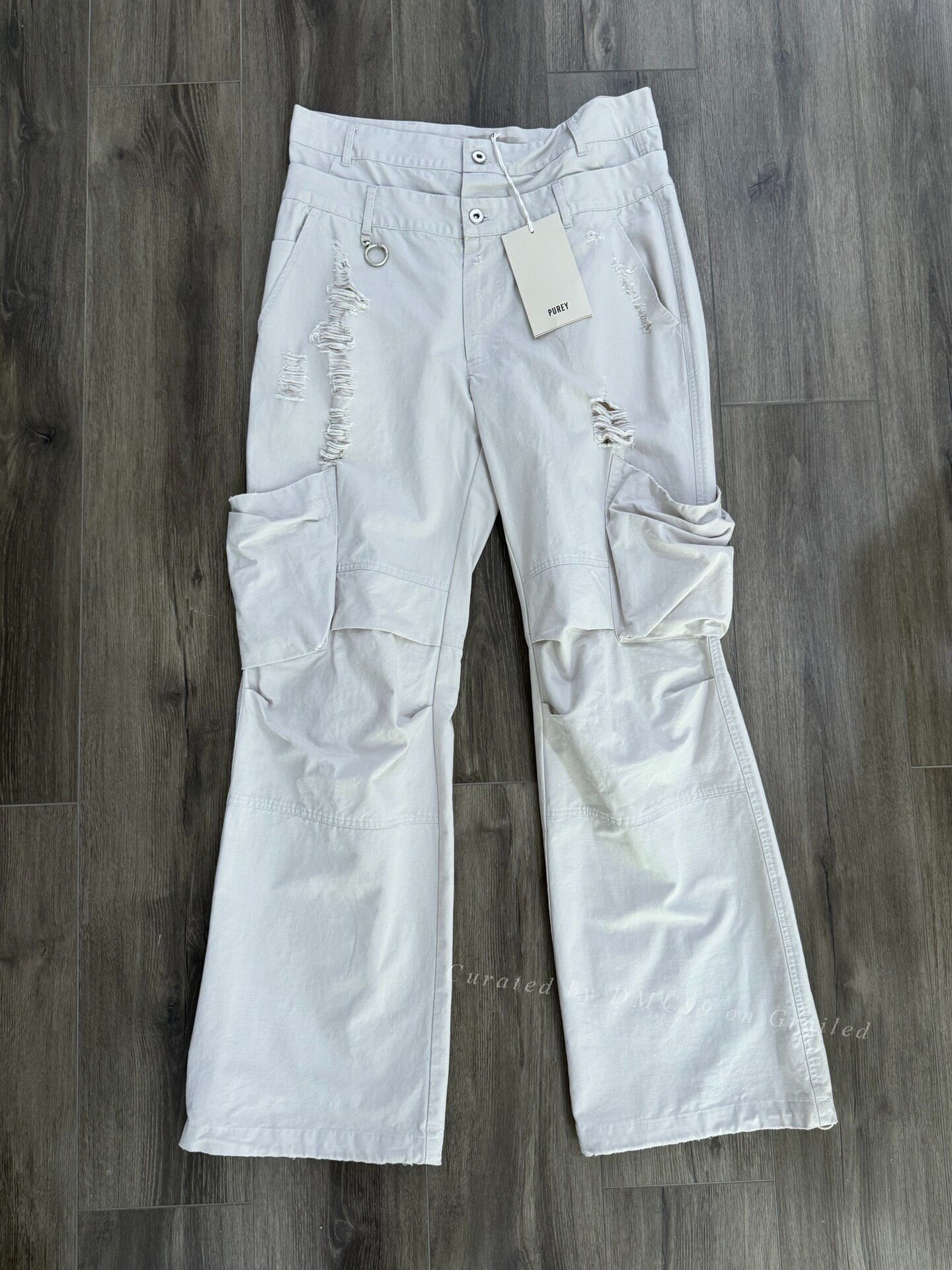 Balenciaga Purey Double Waist Distressed Pants Size US 34 / EU 50 - 1 Thumbnail