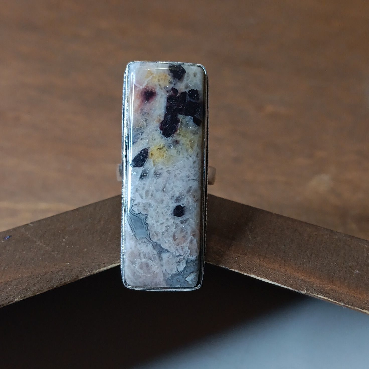 Other Laguna Lace Agate gemstone ring, sz 6.75 Size ONE SIZE - 1 Thumbnail