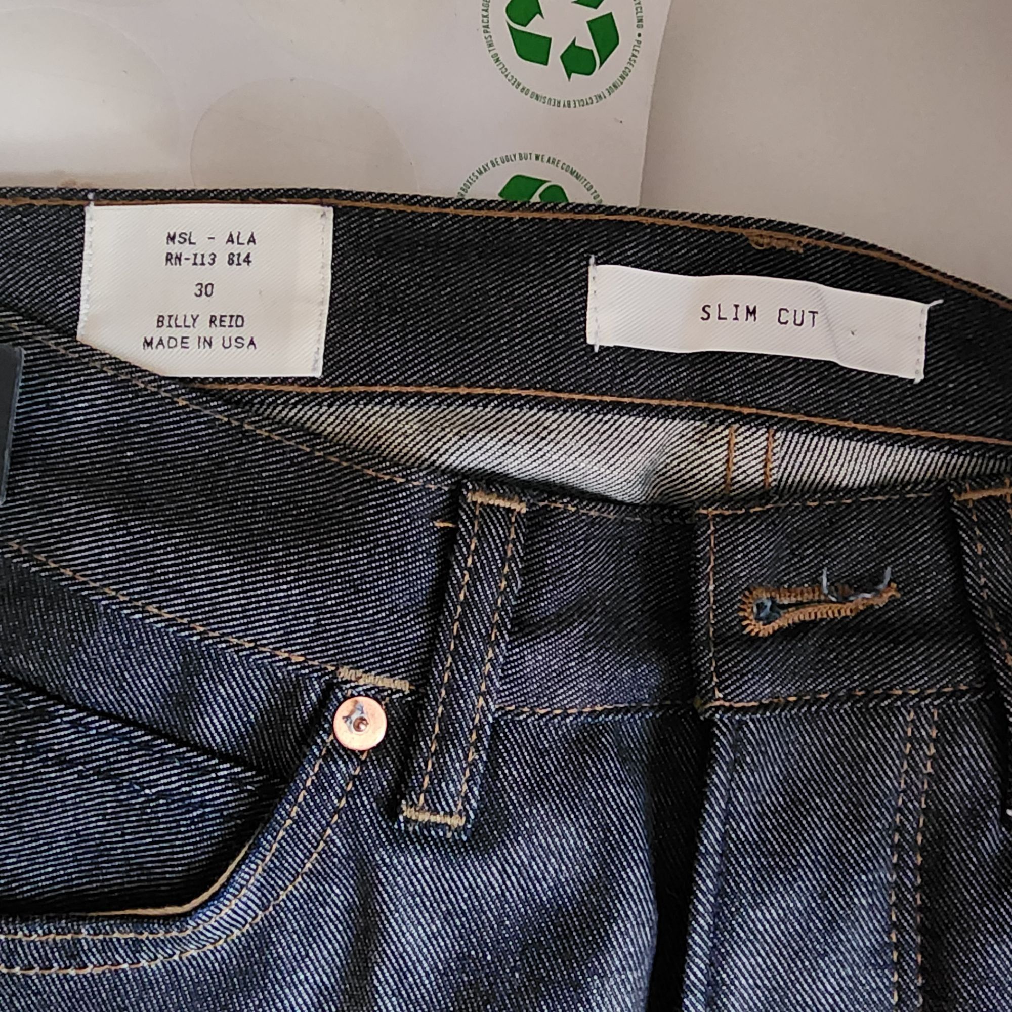 Billy Reid Billy Reid MSL-ALA Mens Slim Fit RN-113814 Selvedge Jeans Size US 30 / EU 46 - 7 Thumbnail