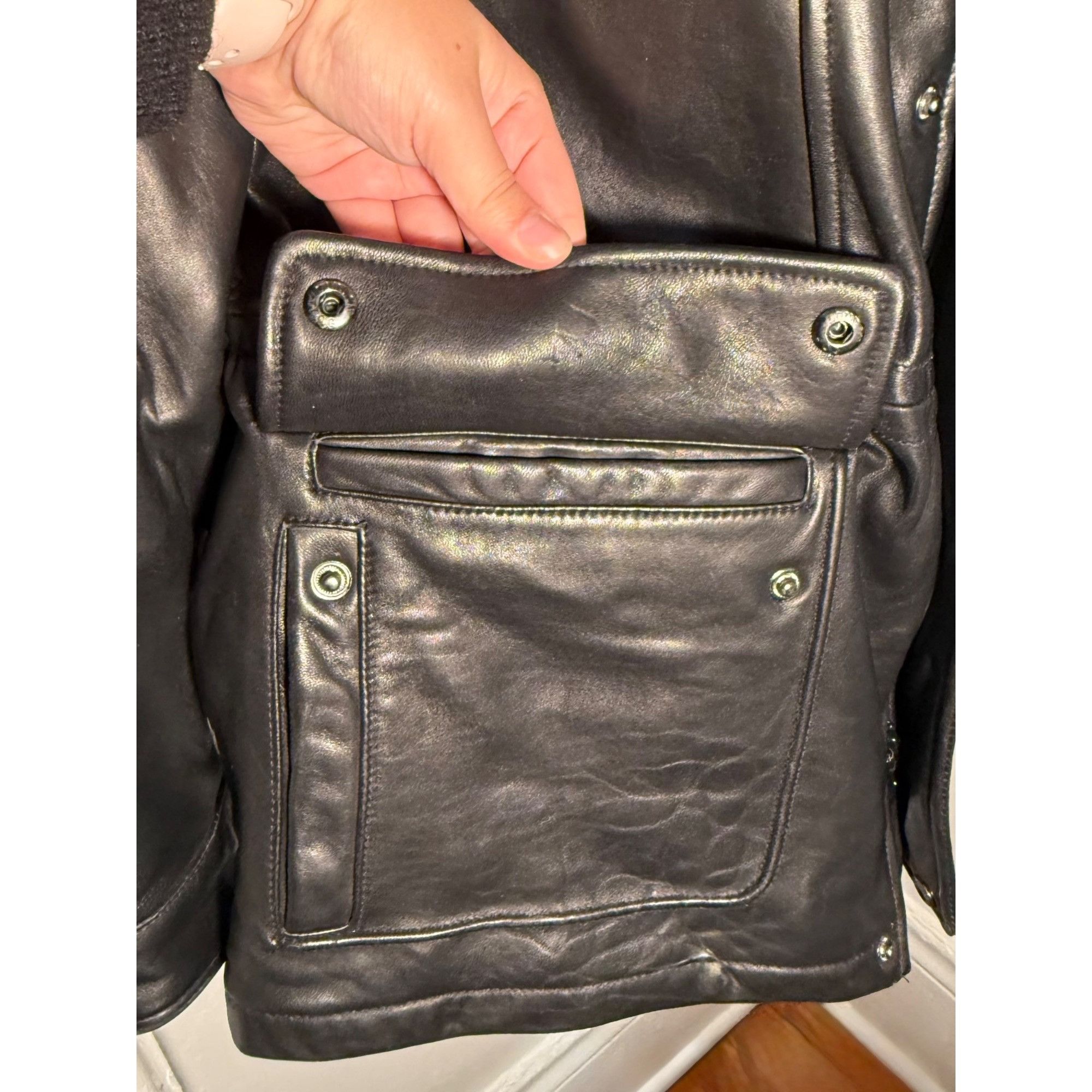 London Fog Vintage London Fog Men's Black Leather Jacket - Size Large Size US L / EU 52-54 / 3 - 4 Thumbnail