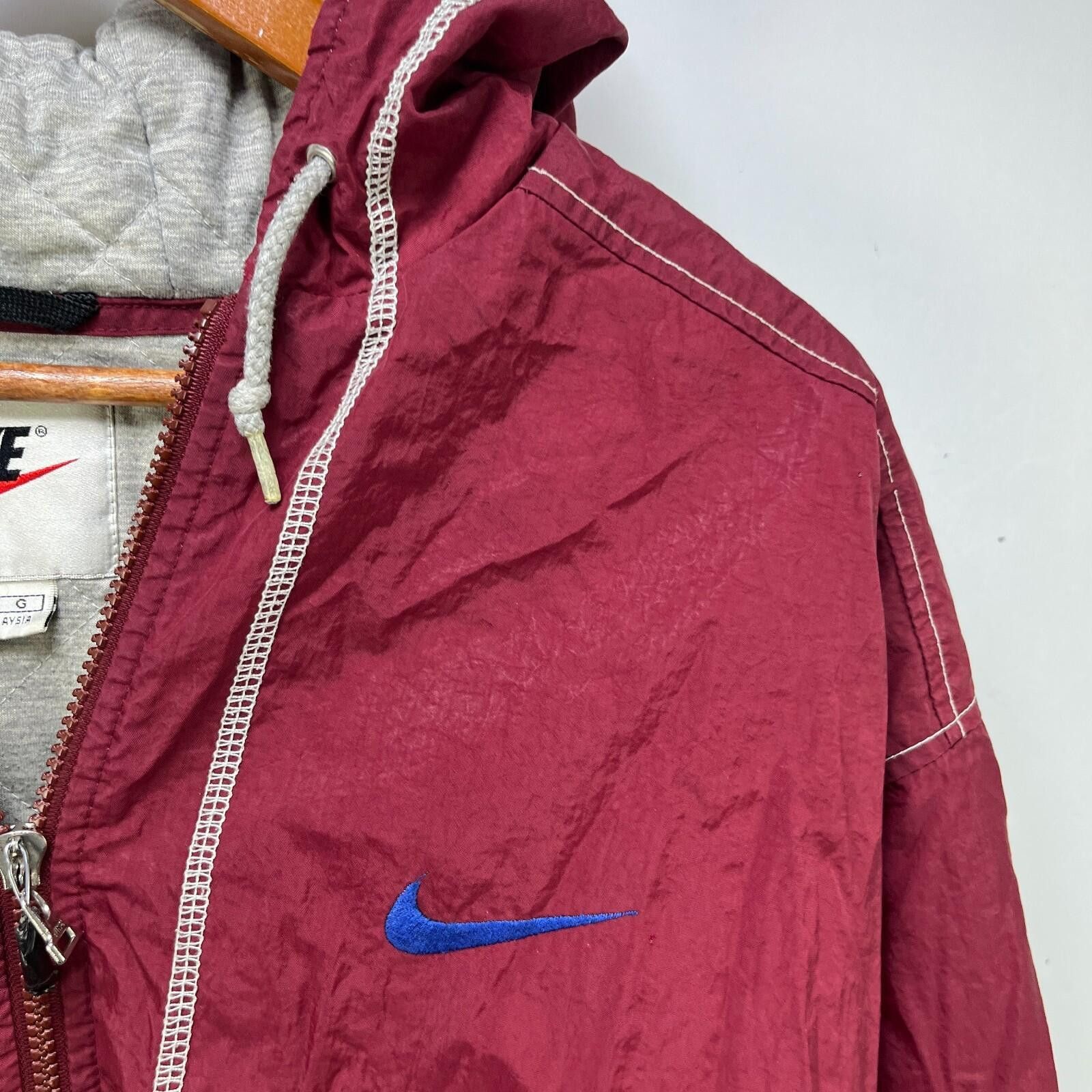 Nike Vintage 90s Nike Big Swoosh Hooded Jacket Large Size ONE SIZE - 5 Thumbnail