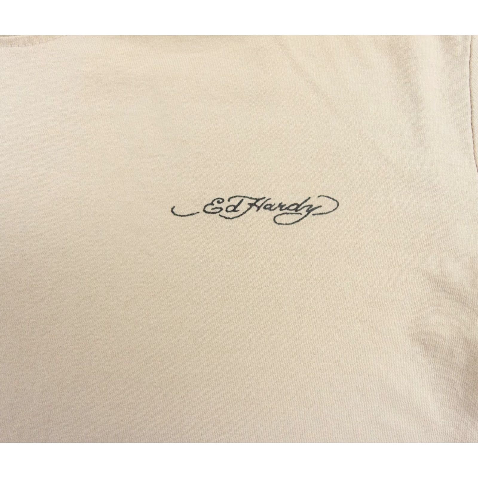 Ed Hardy Ed Hardy Women's T-Shirt Short Sleeve Beige Cotton Knit Regular Size M Basic Casual All Seasons Size M / US 6-8 / IT 42-44 - 3 Thumbnail