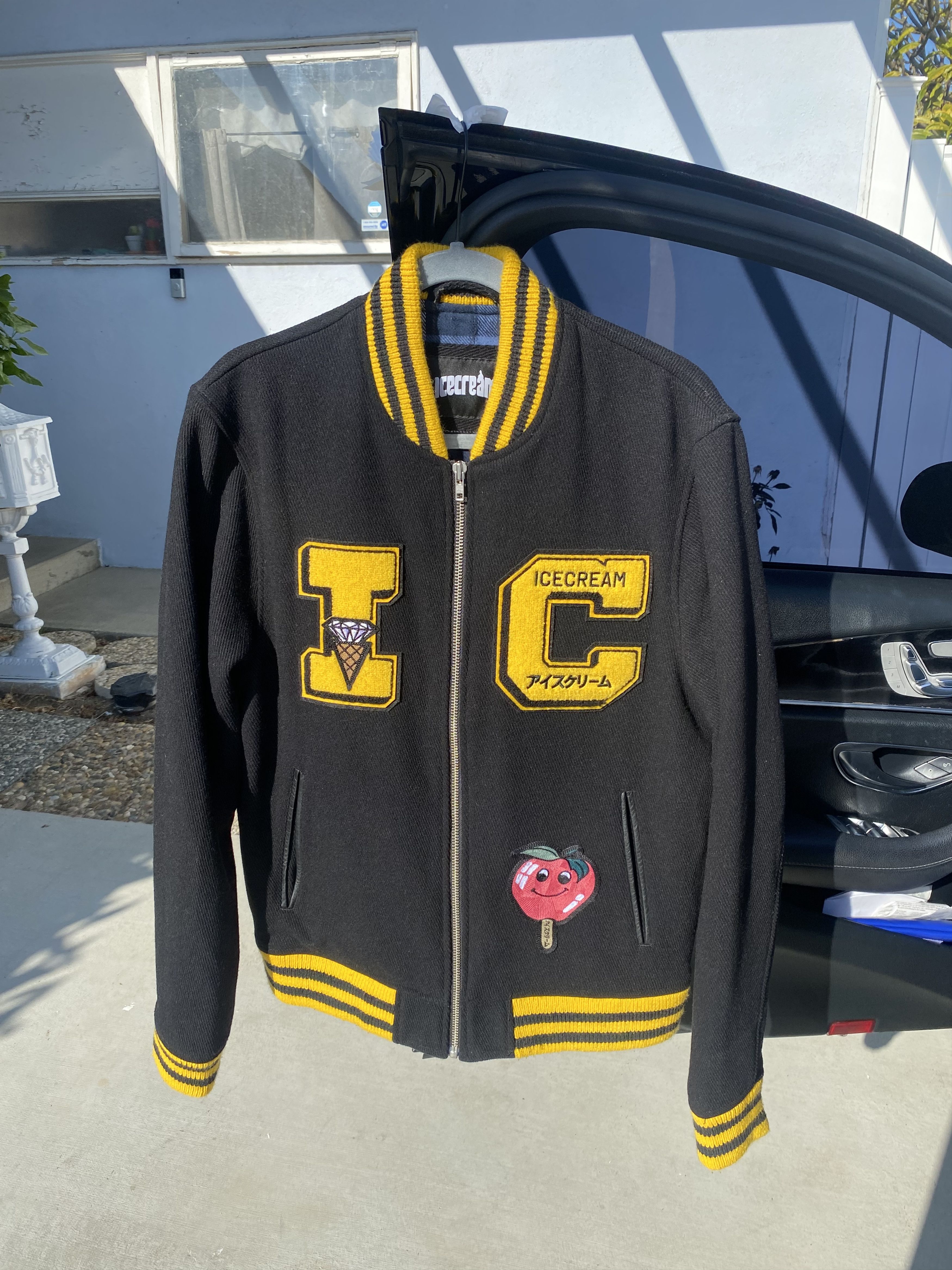 image of Billionaire Boys Club x Icecream Japan Varsity Jacket in Black, Men's (Size Medium)