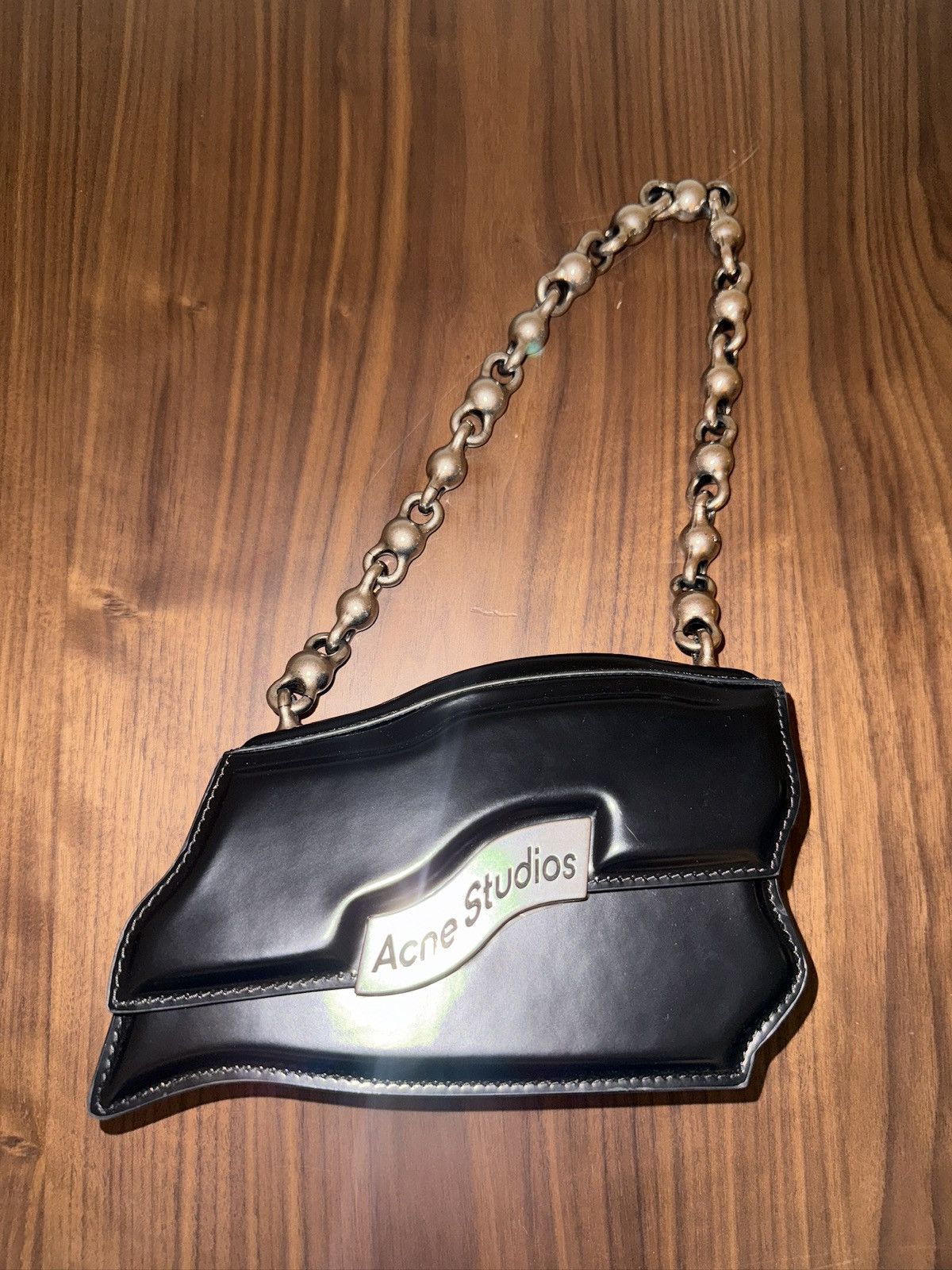 Acne Studios Acne Studios Leather Wavy Bag with Metal Handle Size ONE SIZE - 2 Thumbnail