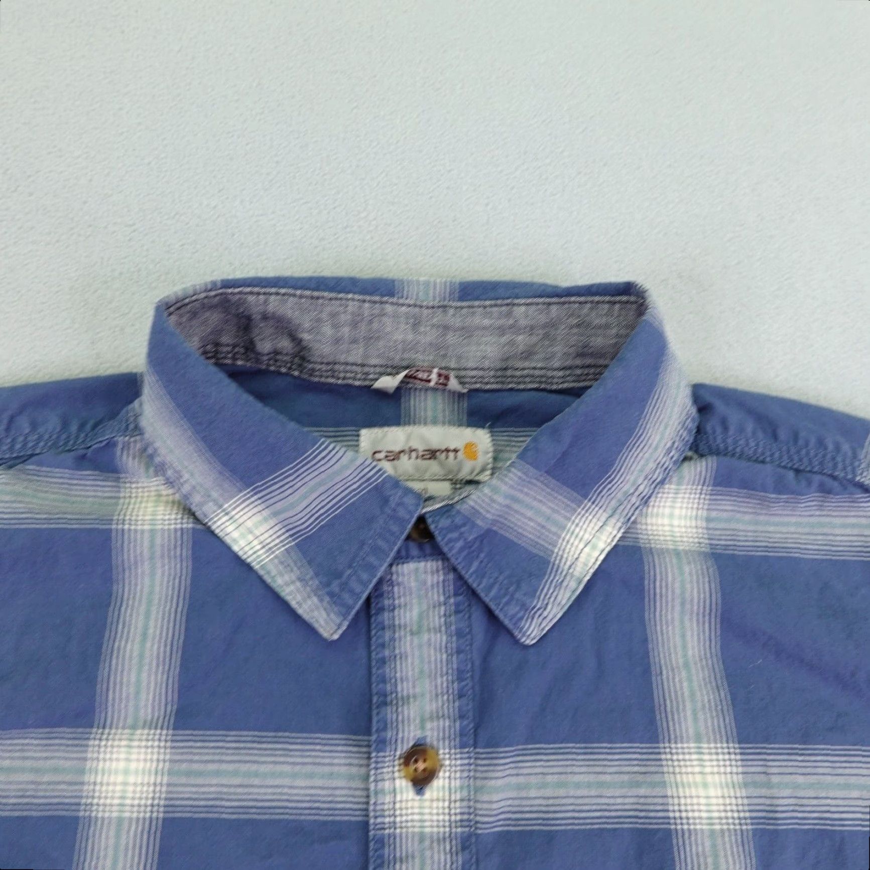 Carhartt Carhartt Shirt Mens XL Blue Plaid Button-Up Relaxed Fit Rugged Flex Workwear Shirt Size US XL / EU 56 / 4 - 2 Thumbnail