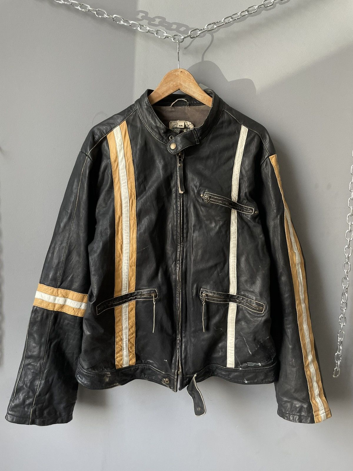 Diesel Vintage Rare Diesel Y2K Leather Bomber Jacket 80s
