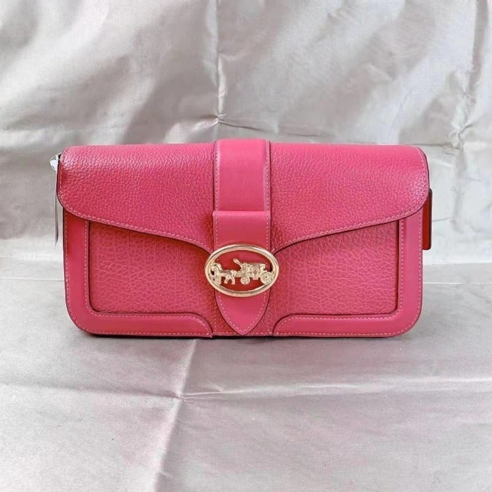 Coach 5493 Georgie Shoulder Bag In Gold/strawberry Haze in Pink, Women's