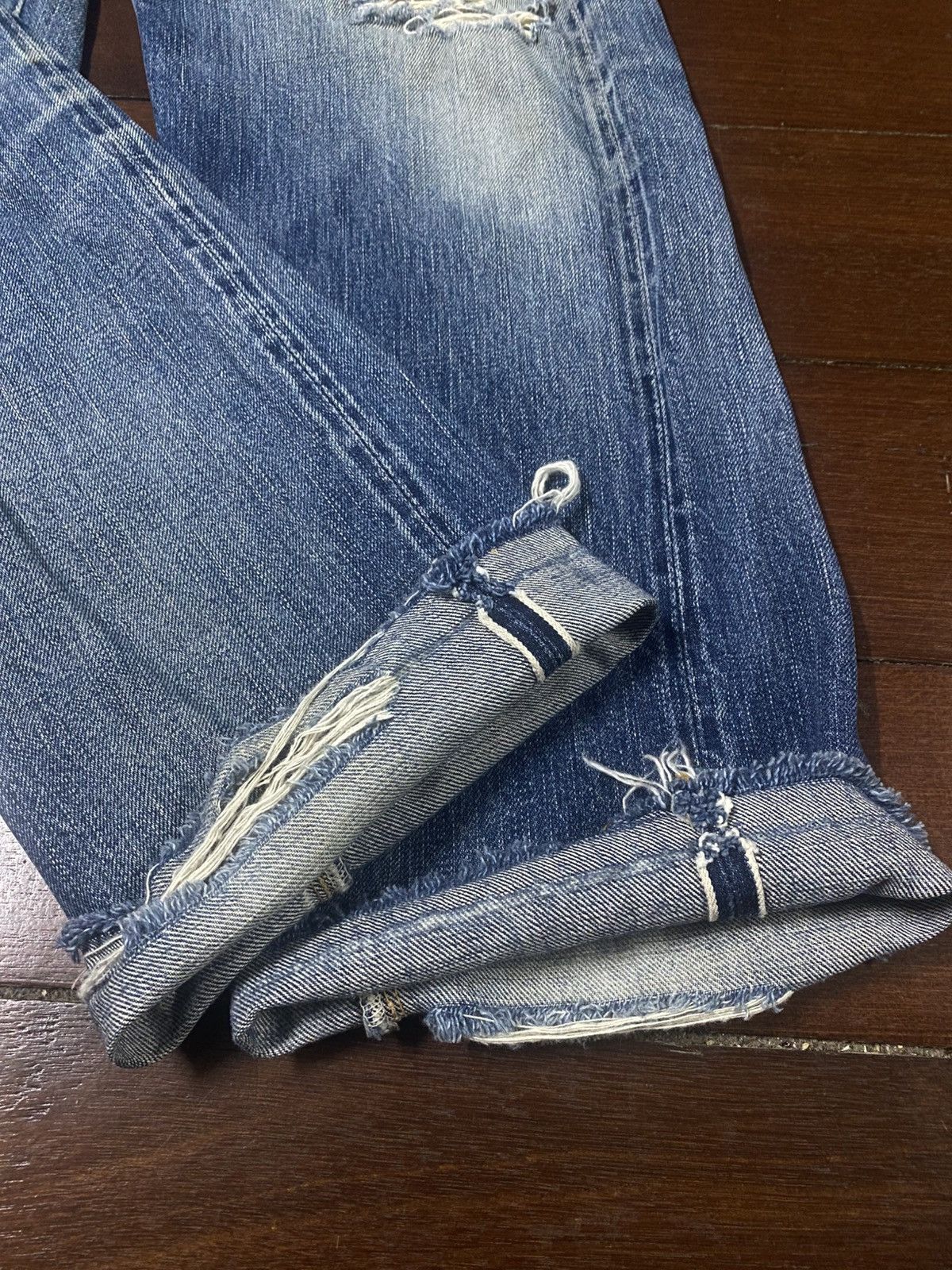Full Count & Co. vintage full count selvedge distressed mud wash denim pants Size US 30 / EU 46 - 14 Thumbnail