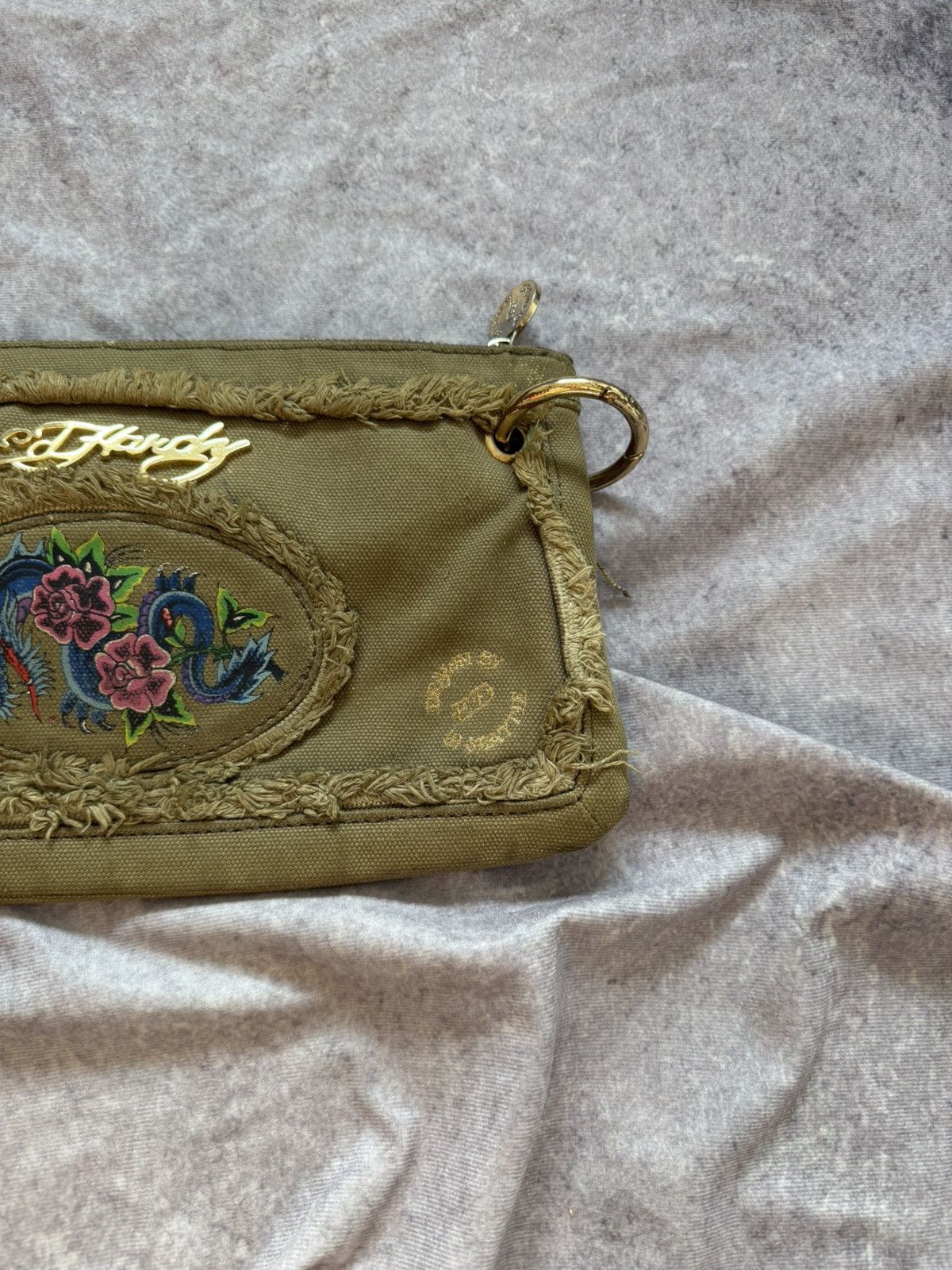 Ed Hardy Y2K Ed Hardy Distressed Canvas Clutch Bag Size ONE SIZE - 3 Thumbnail
