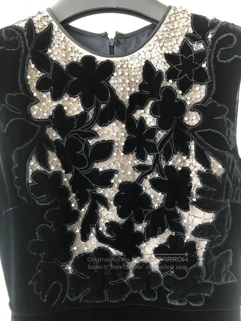 Valentino Valentino Baby's breath velvet black dress Size M / US 6-8 / IT 42-44 - 3 Thumbnail