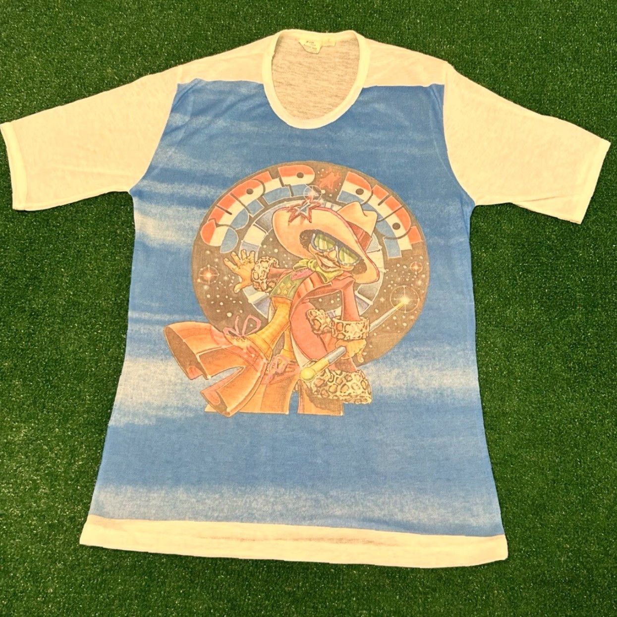 Vintage VINTAGE 70s Super Fly Movie Super Dude VTG Shirt Large Rare Shirt Mens White 70s Movie 1970s-1979 Short Sleeve Polyester T-Shirt Size US L / EU 52-54 / 3 - 3 Thumbnail